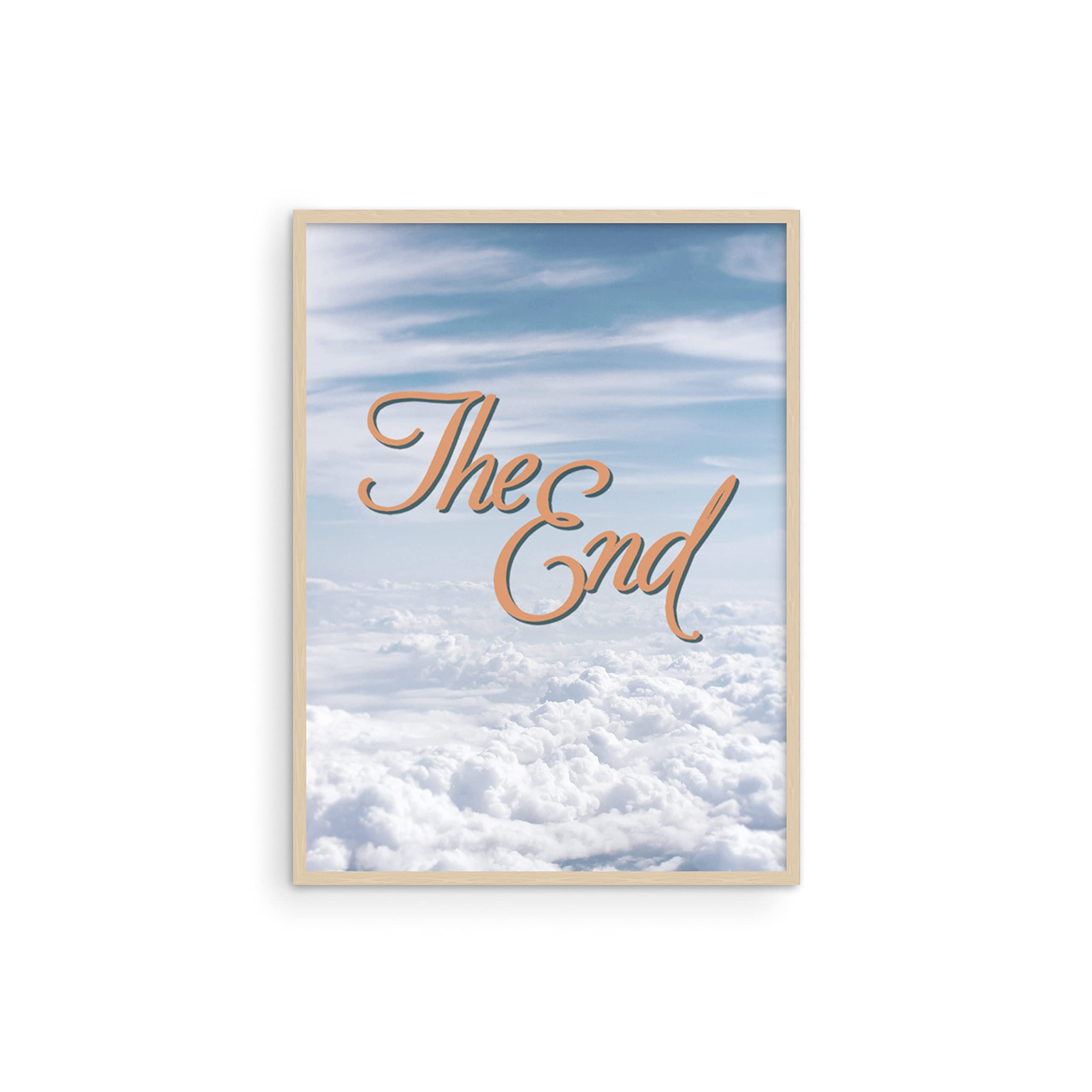 Vintage Blue Sky Retro Poster - Haus and Hues Framed Wall Art (12x16 Inches, Beige) - Perfect for Teen Girl Bedroom Decor, Dorm Room Aesthetic & Boho Home Decoration