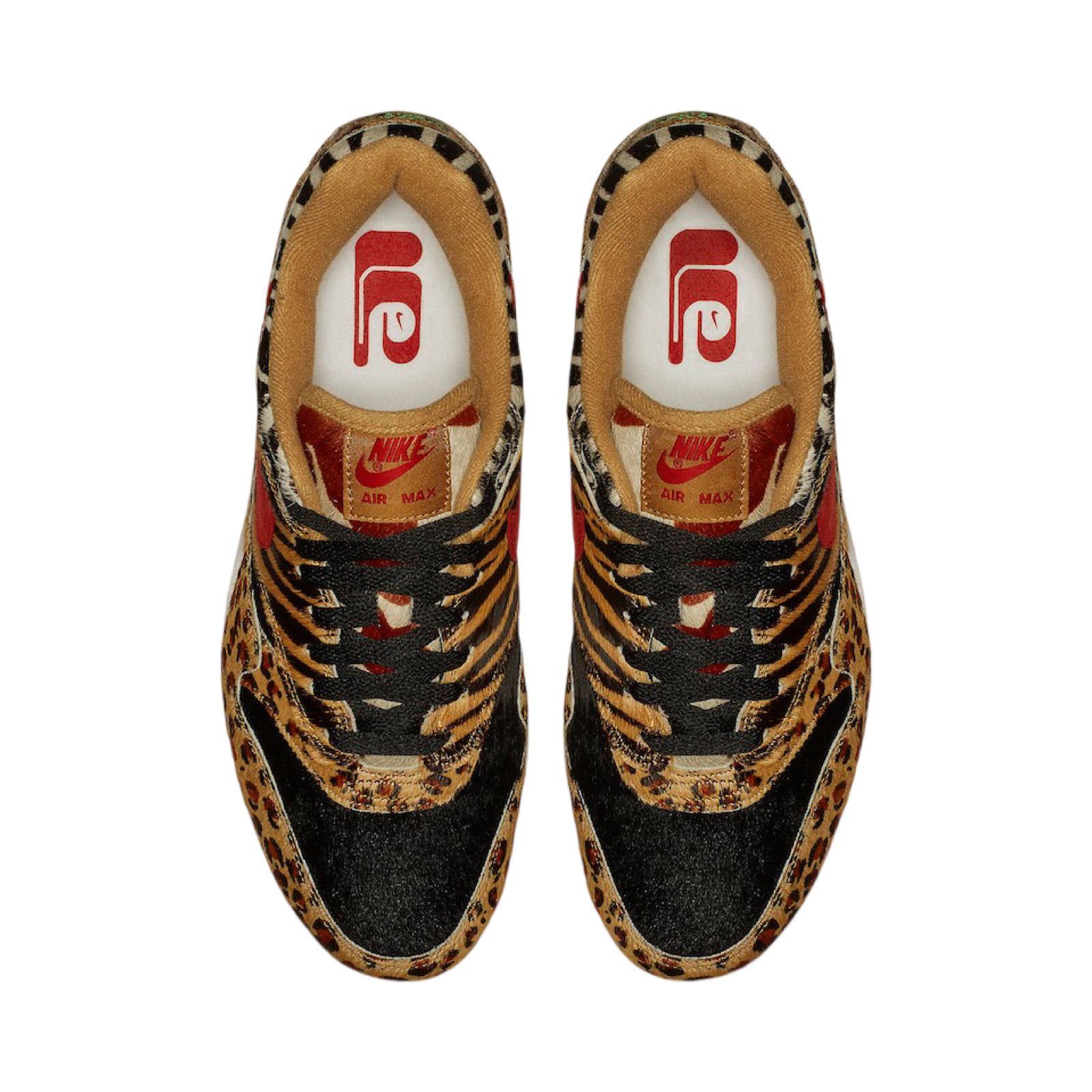 Nike Air Max 1 'Atmos Animal Pack 2.0' Wheat Sport Red Bison Sneakers - Men's Running Shoes for Casual Wear & Street Style Fashion