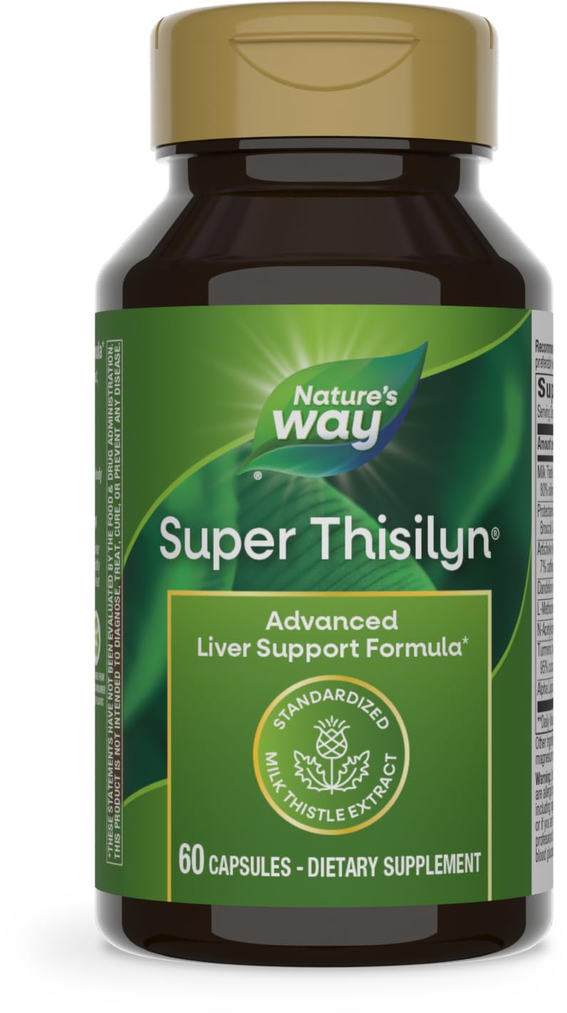Nature's Way Super Thisilyn Advanced Liver Support Formula with Milk Thistle Extract - 60 Capsules, Gluten-Free Supplement for Detox & Liver Function Support (Packaging May Vary) | Ideal for Daily Wellness, Detox Programs & Liver Health Maintenance