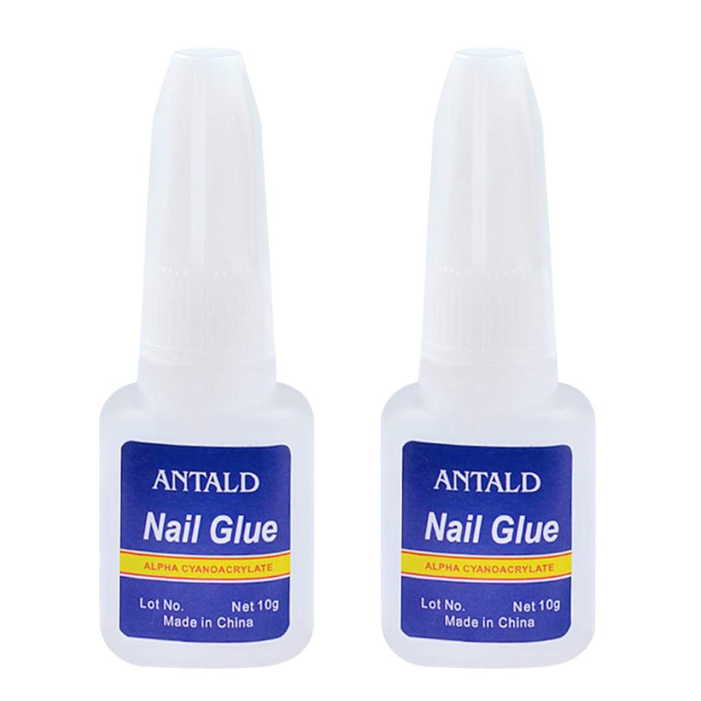 2PC Nail Glue with Brush - 20ML Strong Adhesive for Fake Nails & Nail Art Supplies - Perfect for Salon, DIY Manicures & Nail Extensions