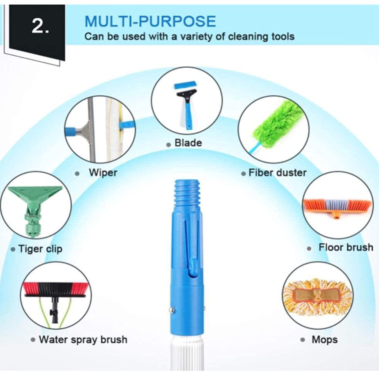 WZFANJIJ Telescopic Window Cleaning Pole Kit - 11m/36ft Extendable Solar Panel & Photovoltaic Cleaner with Water/Hose Fed Brush - Perfect for High Windows, Solar Panels, and Hard-to-Reach Surfaces