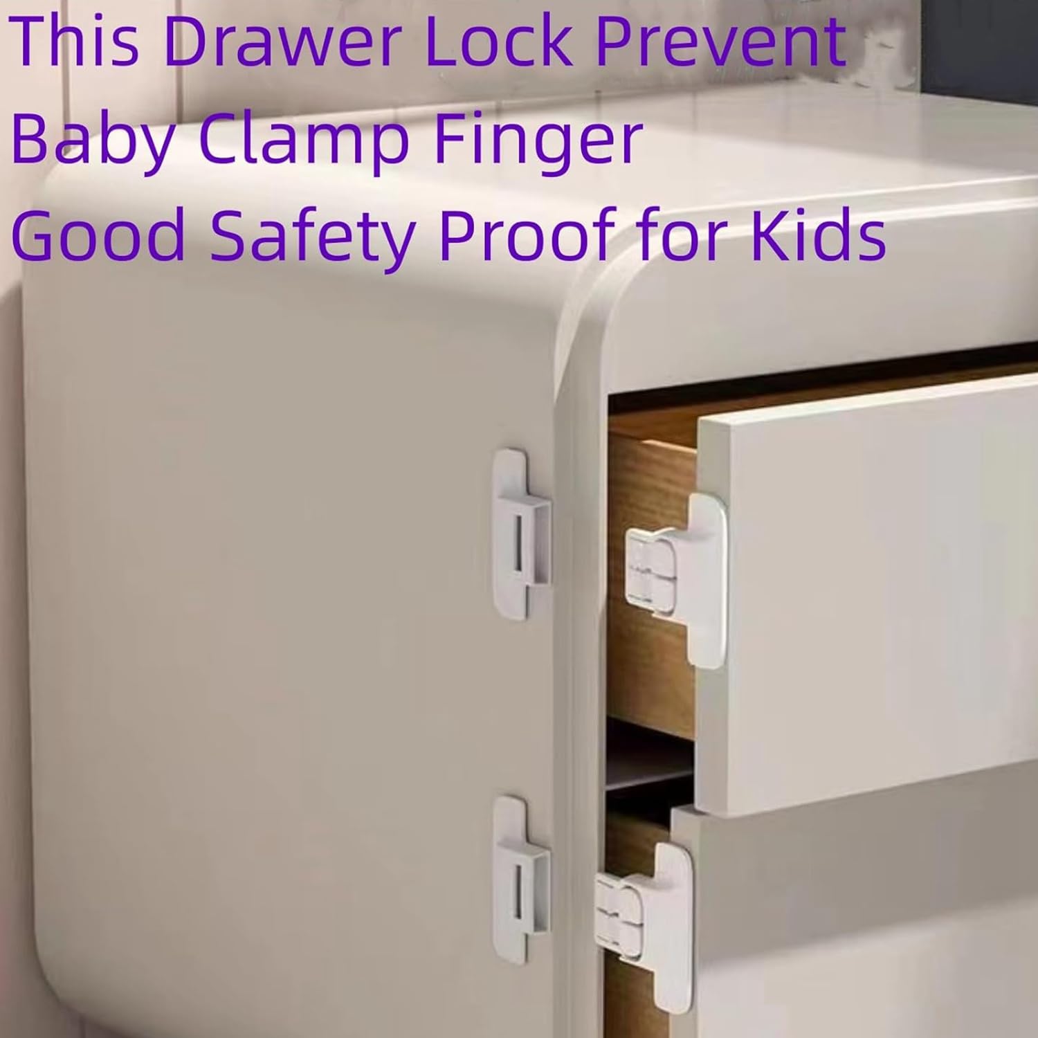 Child Safety Refrigerator Lock Set - 4Pcs Baby Proof Cabinet & Drawer Locks for Kitchen, Freezer, and Home Appliances - Secure Your Home for Toddlers and Curious Kids