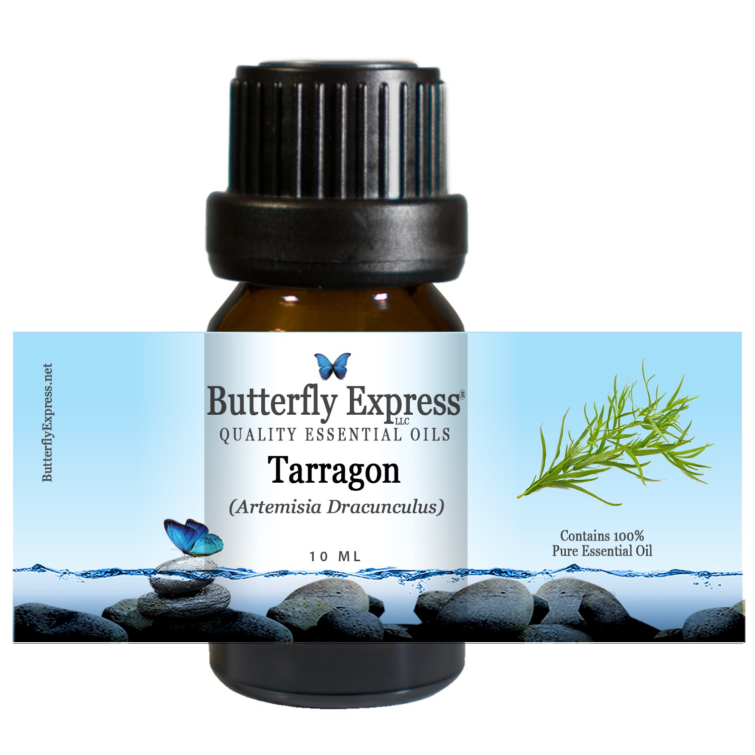 100% Pure Tarragon Essential Oil 10ml - Natural Aromatherapy Oil for Relaxation & Digestion | Butterfly Express Brand | Perfect for Diffusers, Massage & DIY Skincare