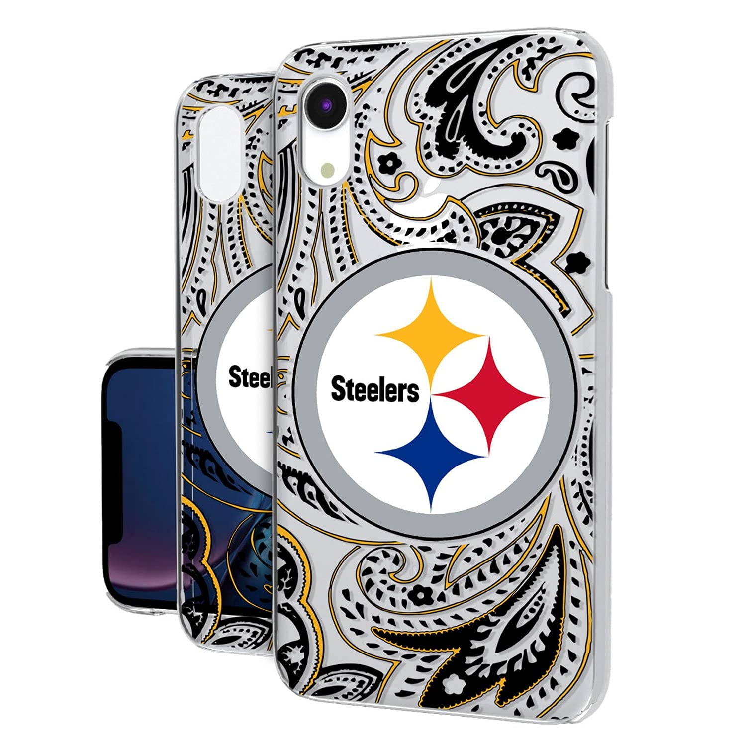 NFL iPhone Clear Paisley Design Phone Case - Stylish Protective Cover for iPhone 13/14/15 Pro Max - Perfect for Football Fans, Game Days & Team Spirit