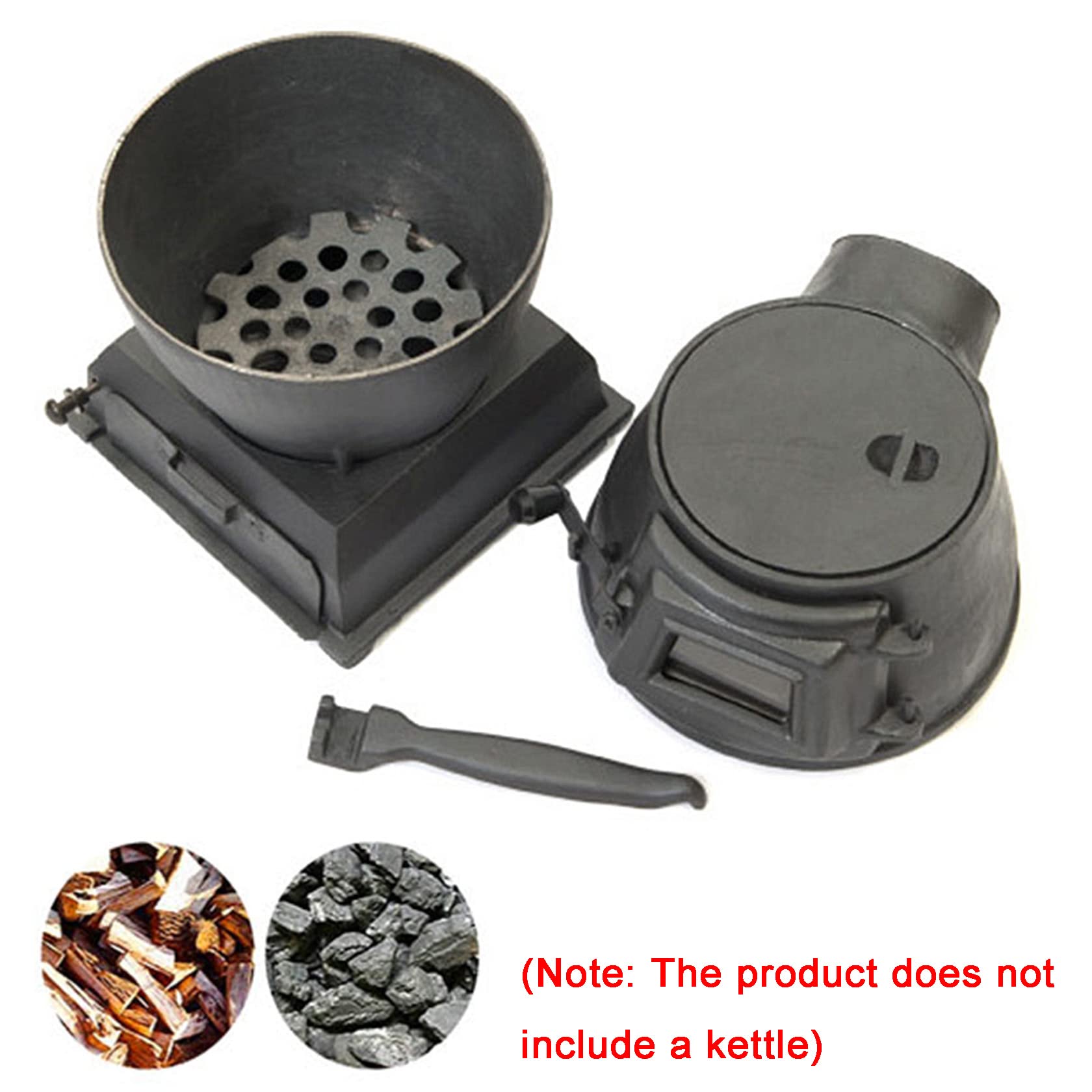 Efficient Wood-Burning Cast Iron Heating Stove with View Window - Smokeless Cooker for Indoor & Outdoor Use | Perfect for Tents, Cabins, Villas, Emergency Shelters, Daily Cooking & Winter Heating