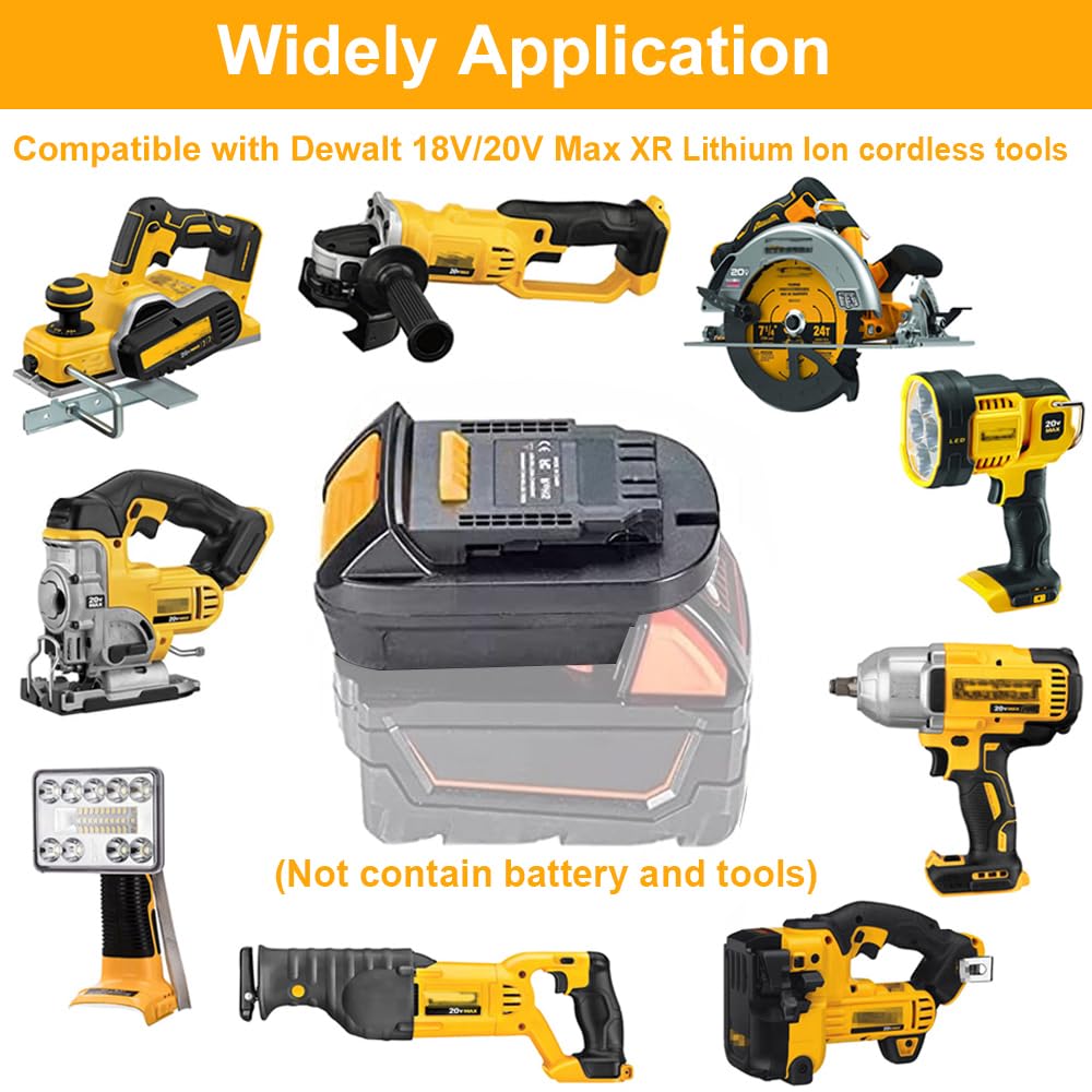 Milwaukee M18 to Dewalt 20V Battery Adapter Converter - Compatible with Dewalt Power Tools - Lithium Battery Adapter for Drills, Saws & Power Tools - Workshop & DIY Projects