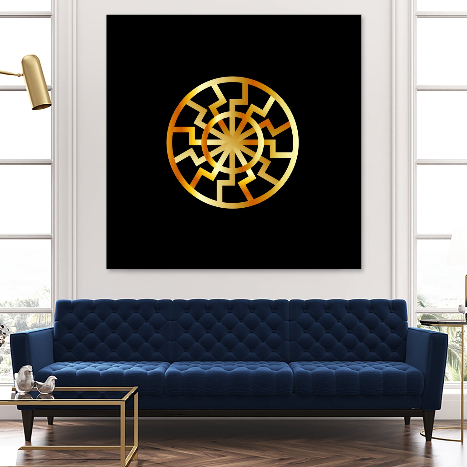 Black Sun Symbol in Gold - Schwarze Sonne Pendant Necklace | Occult Jewelry for Men & Women | Perfect for Gothic Fashion, Spiritual Rituals & Historical Reenactments