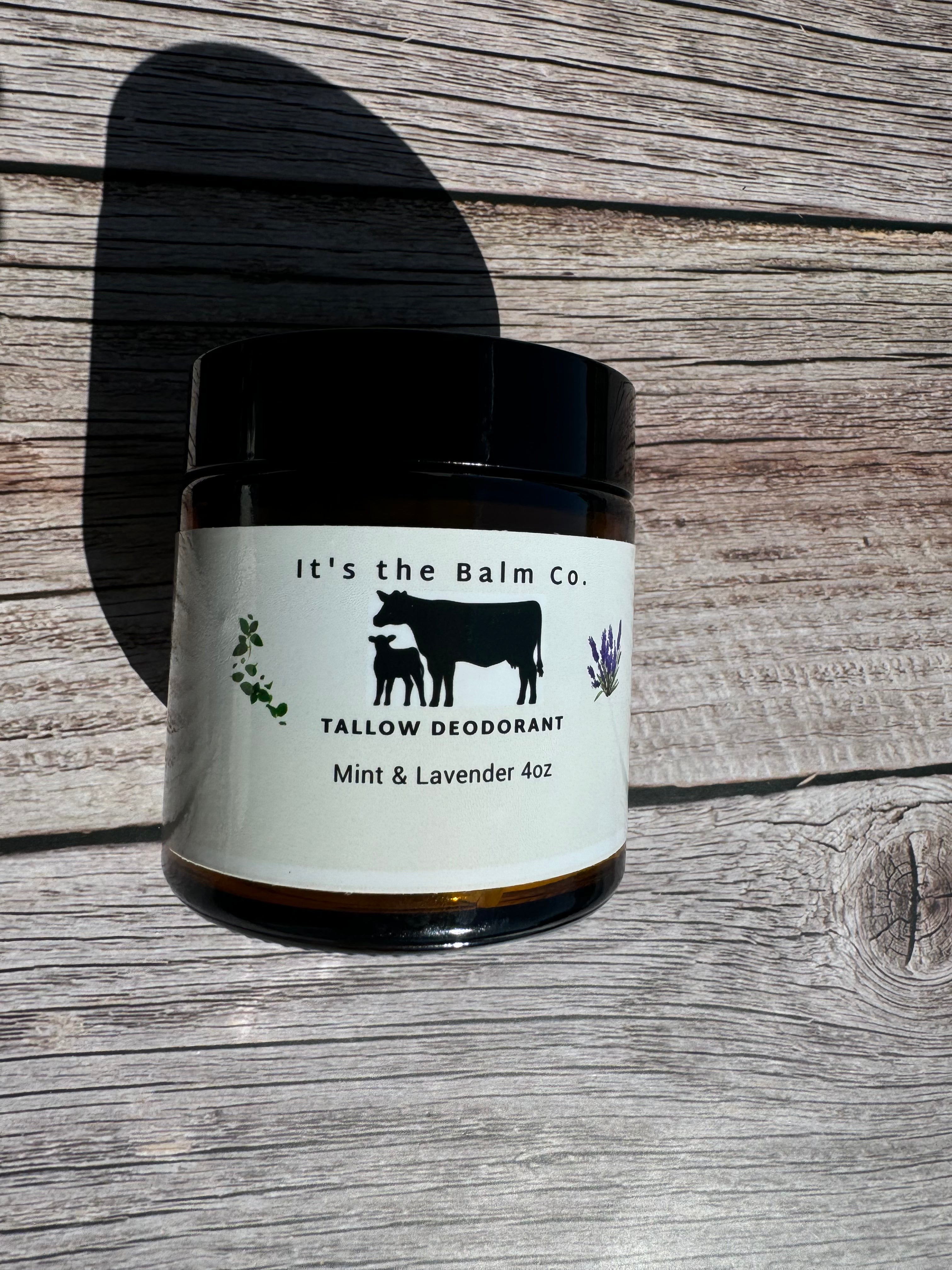 4oz Tallow Cream Deodorant - Mint & Lavender Scent | All-Natural, Aluminum-Free | Fresh & Long-Lasting Protection for Men & Women | Perfect for Gym, Work & Daily Use