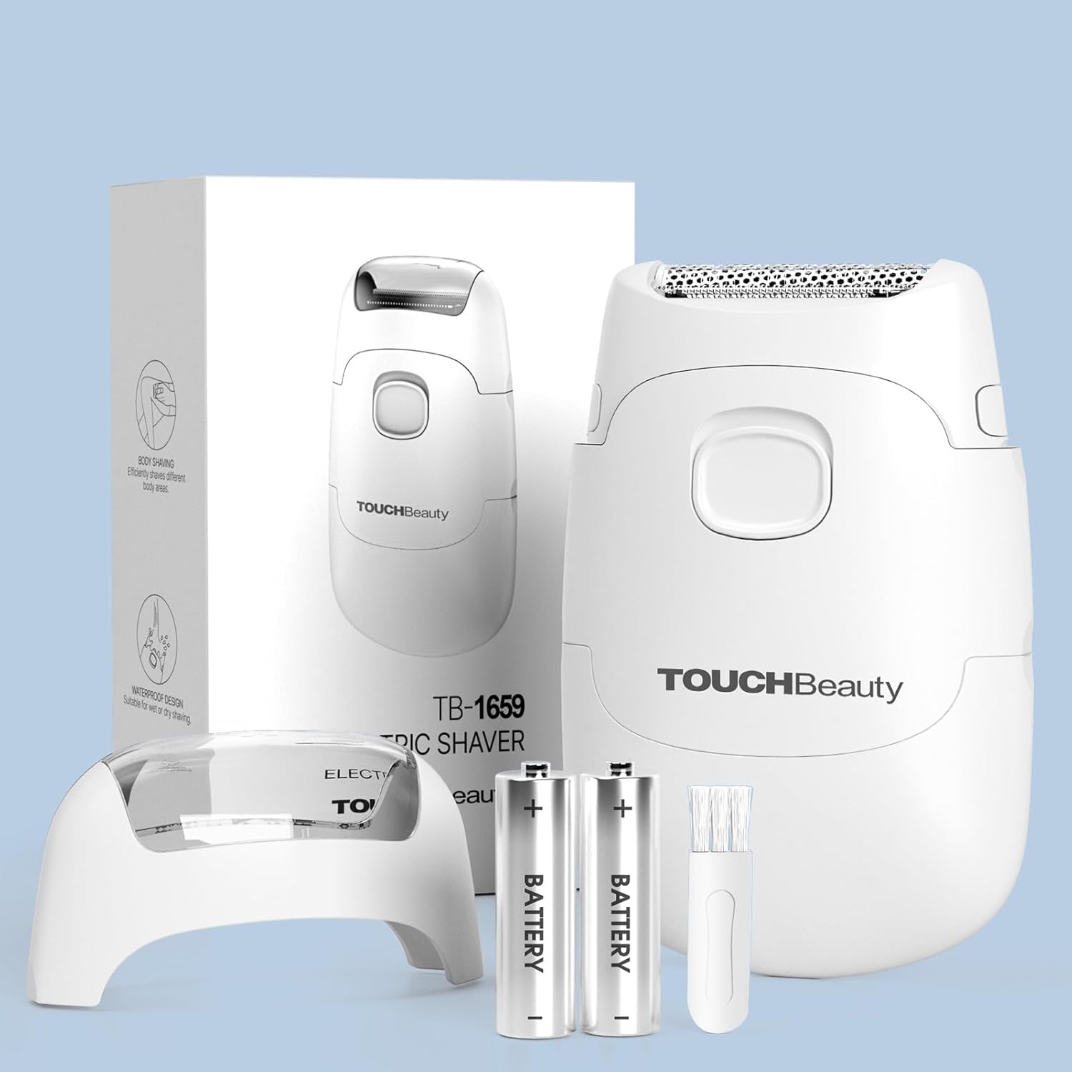 TOUCHBeauty Electric Razors for Women - Painless Hair Removal for Legs, Underarms & Bikini Line - Rechargeable & Waterproof for Shower Use - Perfect for Travel & Home Grooming