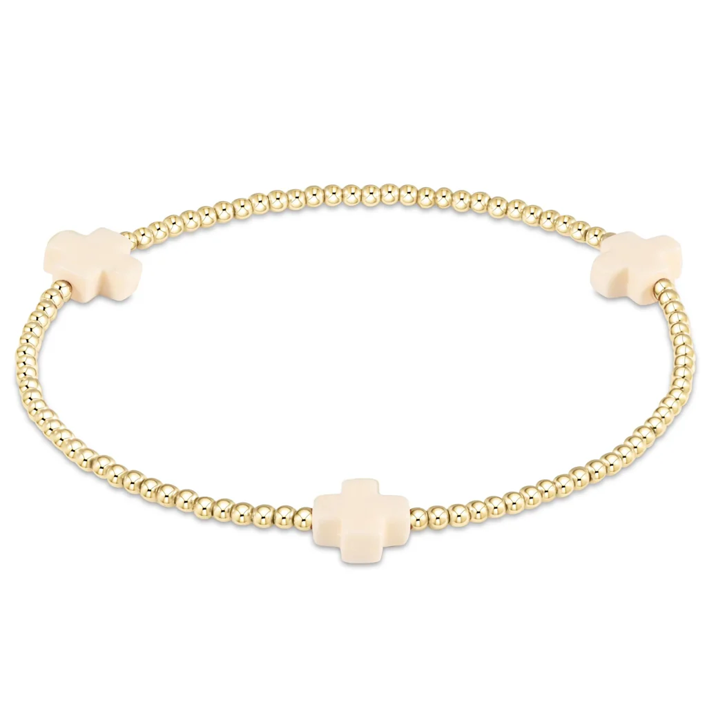 Egirl Signature Cross Gold Pattern 3mm Bead Bracelet - Stylish Mint Green Fashion Jewelry for Women | Perfect for Casual Wear, Parties & Gift Giving