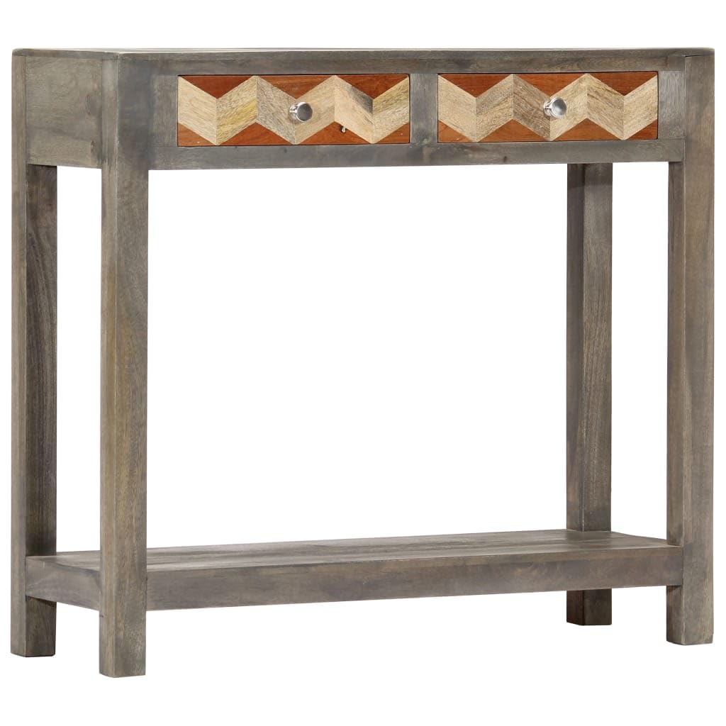 Mid-Century Modern Mango Wood Console Table with Drawers & Shelf - Solid Wood Entryway Table, Hallway Sofa Table, Living Room Side Table for Home Décor & Storage