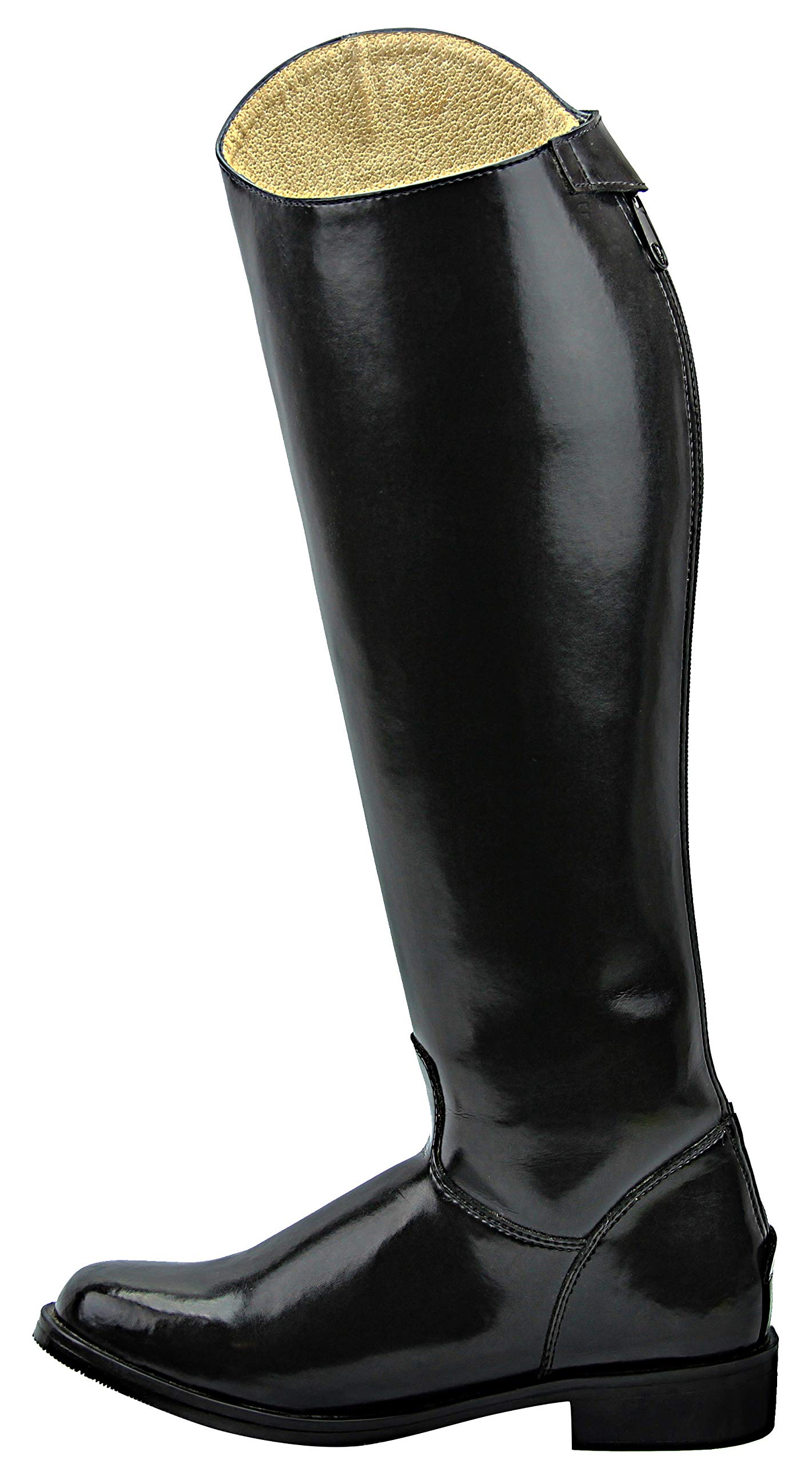 Men's Elegant Dress Riding Boots with Zipper - English Equestrian Black Leather Boots for Horseback Riding & Formal Occasions