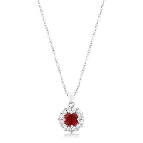 Bella Bridal Pendant Necklace in Genuine Ruby Red - Perfect for Weddings, Anniversaries & Romantic Gifts