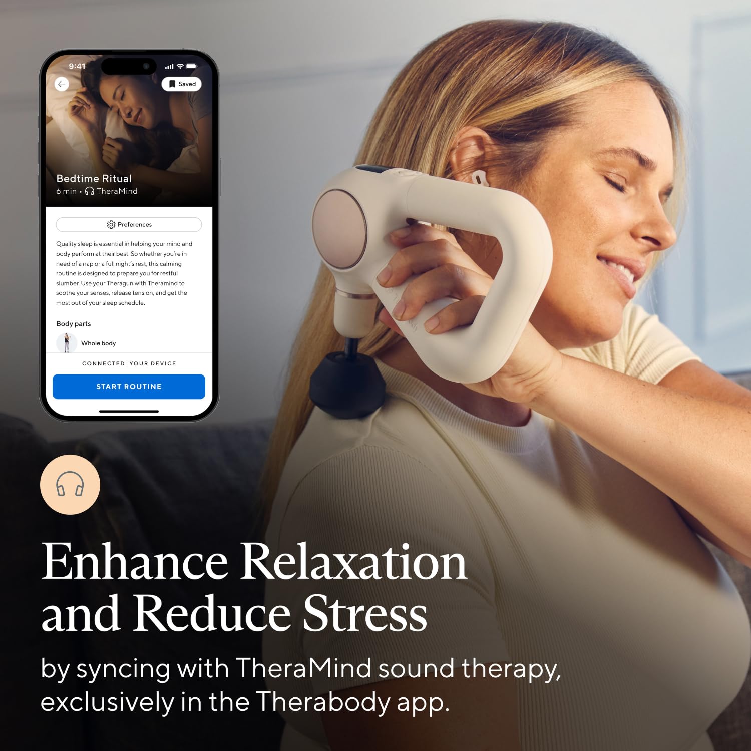 Theragun Sense Percussion Massage Gun - Deep Tissue Massager for Pain Relief & Muscle Recovery, Preloaded Breathwork Routines for Stress Relief - Perfect for Neck, Back, Leg, Knee & Shoulder Pain (White) - Ideal for Post-Workout, Office & Home Use