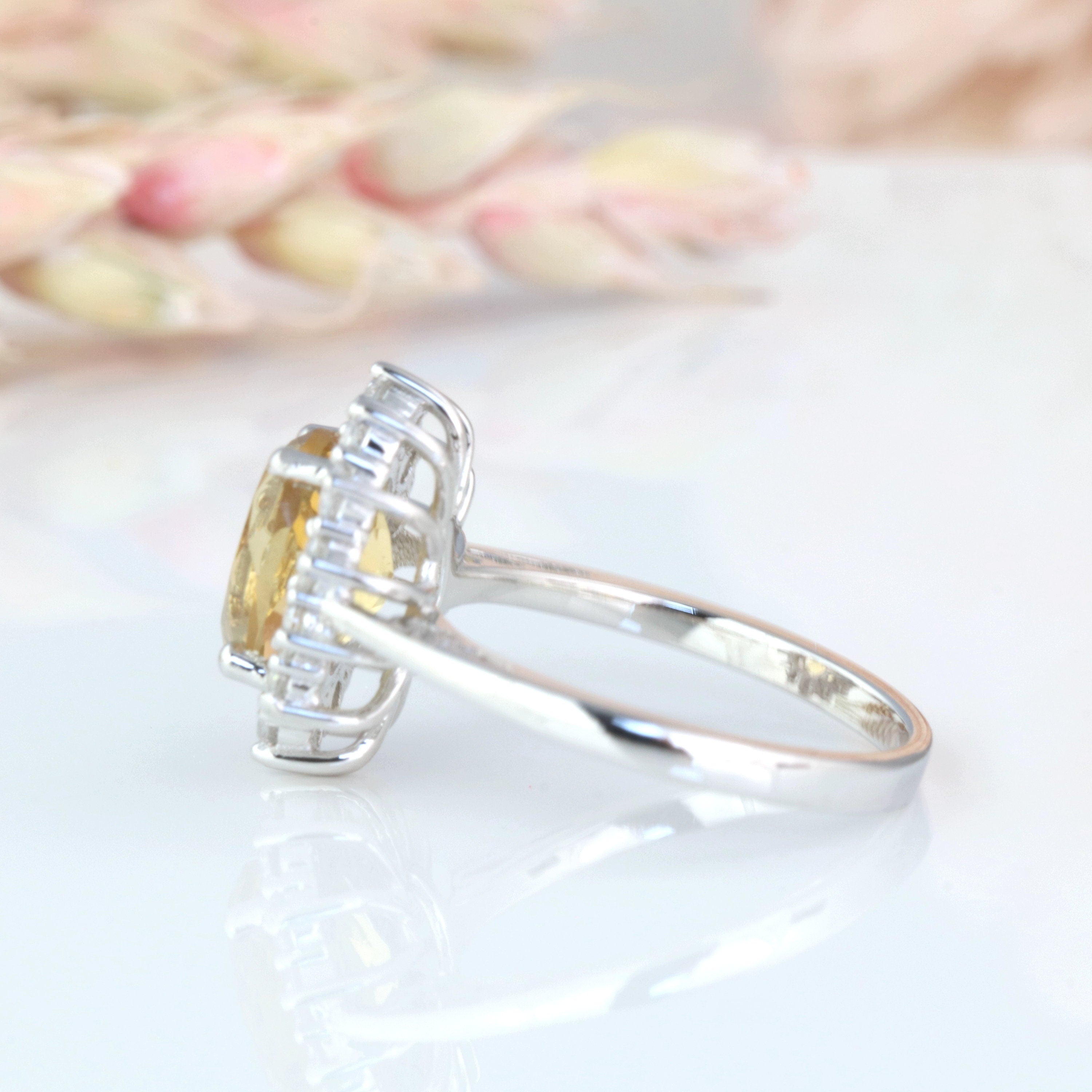 Elegant Diana Citrine Ring in Sterling Silver - Perfect for Women's Fashion, Gift Giving & Special Occasions