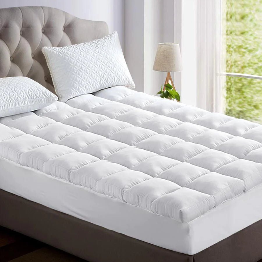 Premium Henley LED Bed Frame in Black with Luna Series Euro Top Medium Firm Mattress & Bamboo Mattress Topper - Complete Bed Set for Modern Bedrooms, Guest Rooms & Dormitories