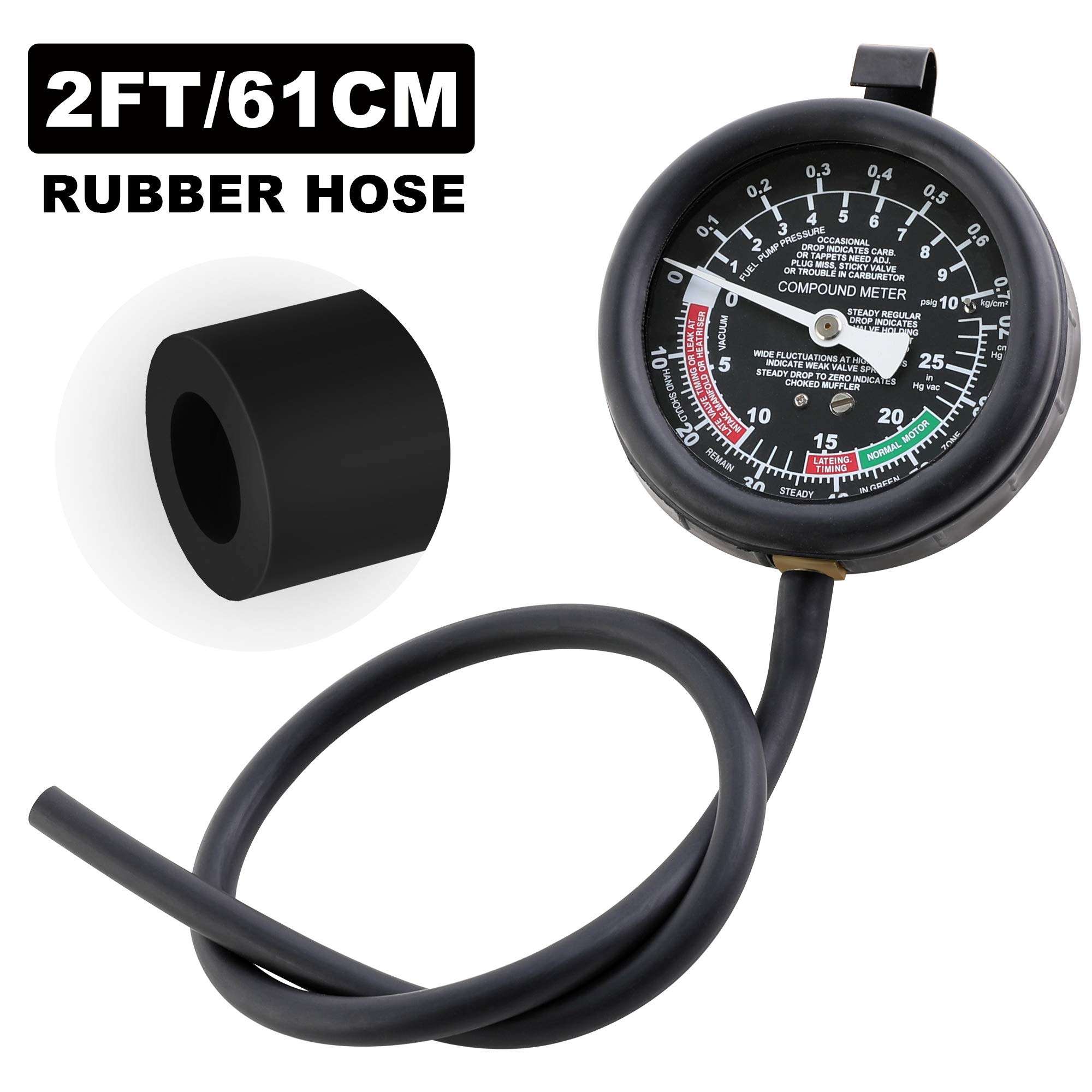 Hromee Fuel Pump and Vacuum Tester Gauge Kit - Professional Carburetor Pressure Diagnostics & Leakage Detection Tool for Automotive Repair - Perfect for Mechanics, DIY Enthusiasts, and Engine Maintenance