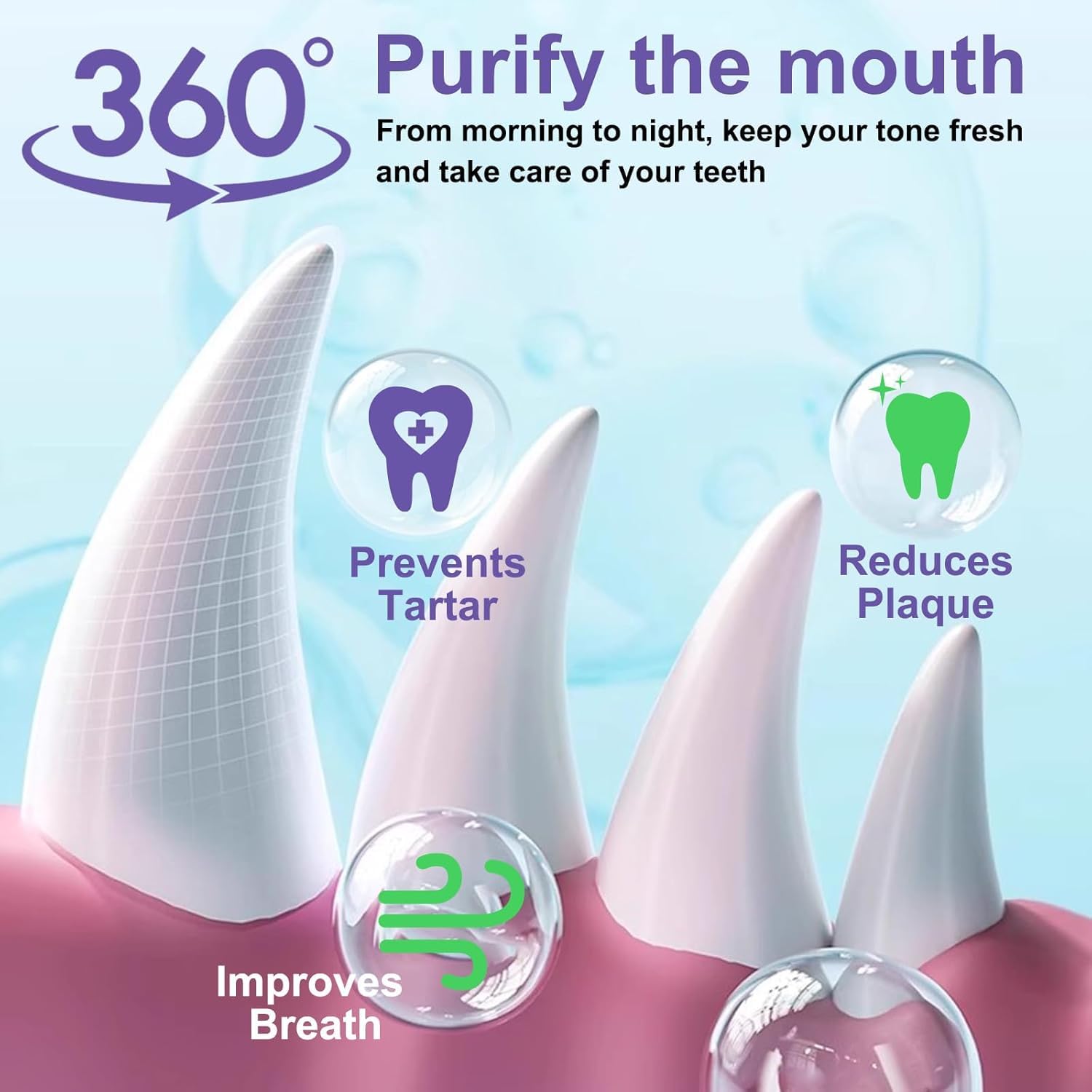 Natural Dog Teeth Cleaning Powder for Bad Breath Treatment - Dental Care Powder with Probiotics to Remove Plaque & Tartar - Freshen Dog Breath for All Breeds & Sizes - Perfect for Daily Oral Hygiene & Vet Visits