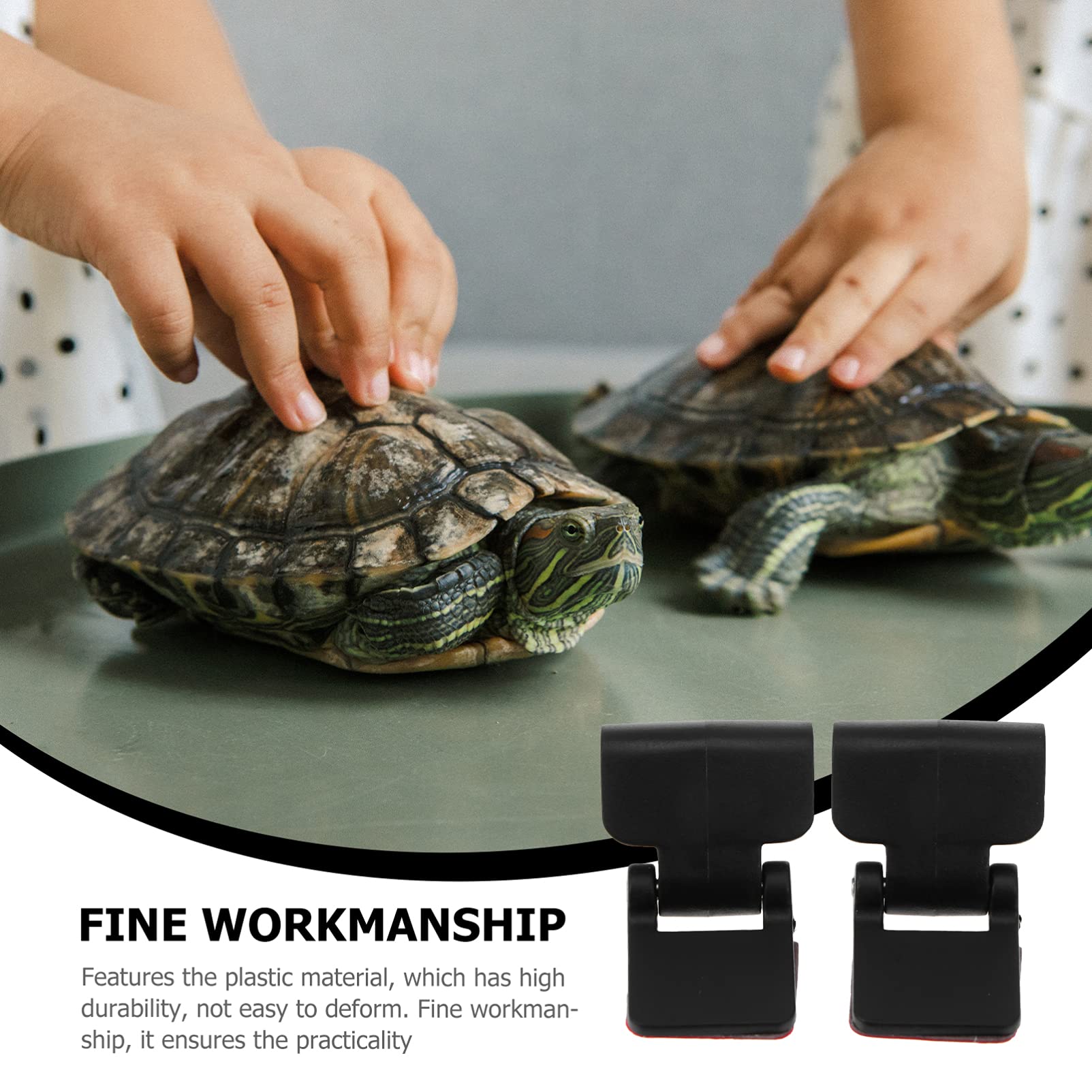 4pcs Terrarium Cover Clips - Non-Locking Screen Clips for Reptile Tanks, Glass Turtle Terrariums & Aquariums - Secure Screen Covers for Fresh Air & Easy Feeding Access - Ideal for Reptile Habitats & Pet Enclosures