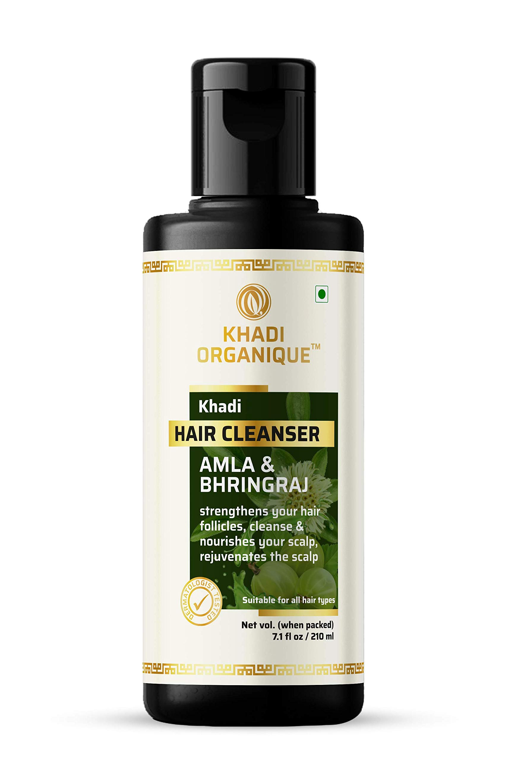 Khadi Organique Amla Bhringraj Hair Shampoo for Hair Fall & Dandruff Control - 2 Pack | Natural Ayurvedic Shampoo for Stronger Hair & Scalp Health | Perfect for Daily Hair Care & Dry Scalp Treatment