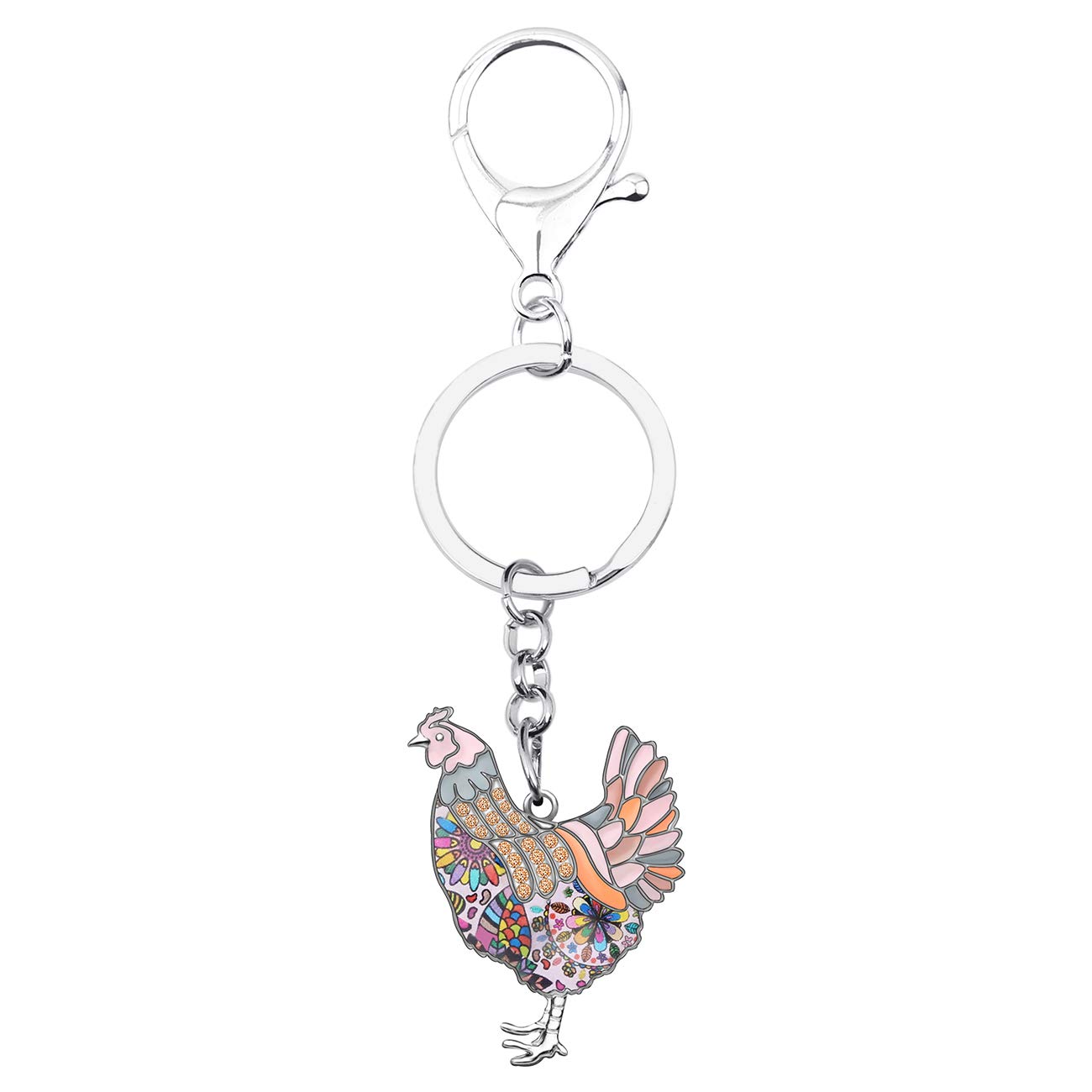 WEVENI Cute Chicken Keychain - Adorable Hen Keyring for Women, Unique Bag & Car Accessories Charm (Perfect Gift for Animal Lovers, Birthday & Friendship Presents)