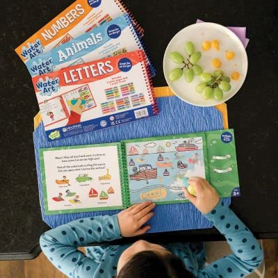 Peaceable Kingdom Water Art Book with Refillable Brushes - Reveal Colorful Vehicle Scenes, Perfect for Kids' Creative Play and Travel Entertainment