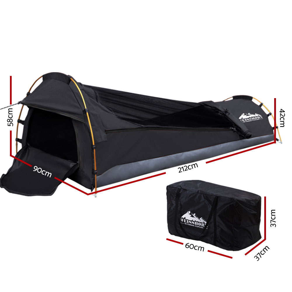 Weisshorn Single Biker Swag - Grey Ripstop Canvas Camping Sleeping Bag for Outdoor Adventures, Motorcycle Trips & Backpacking