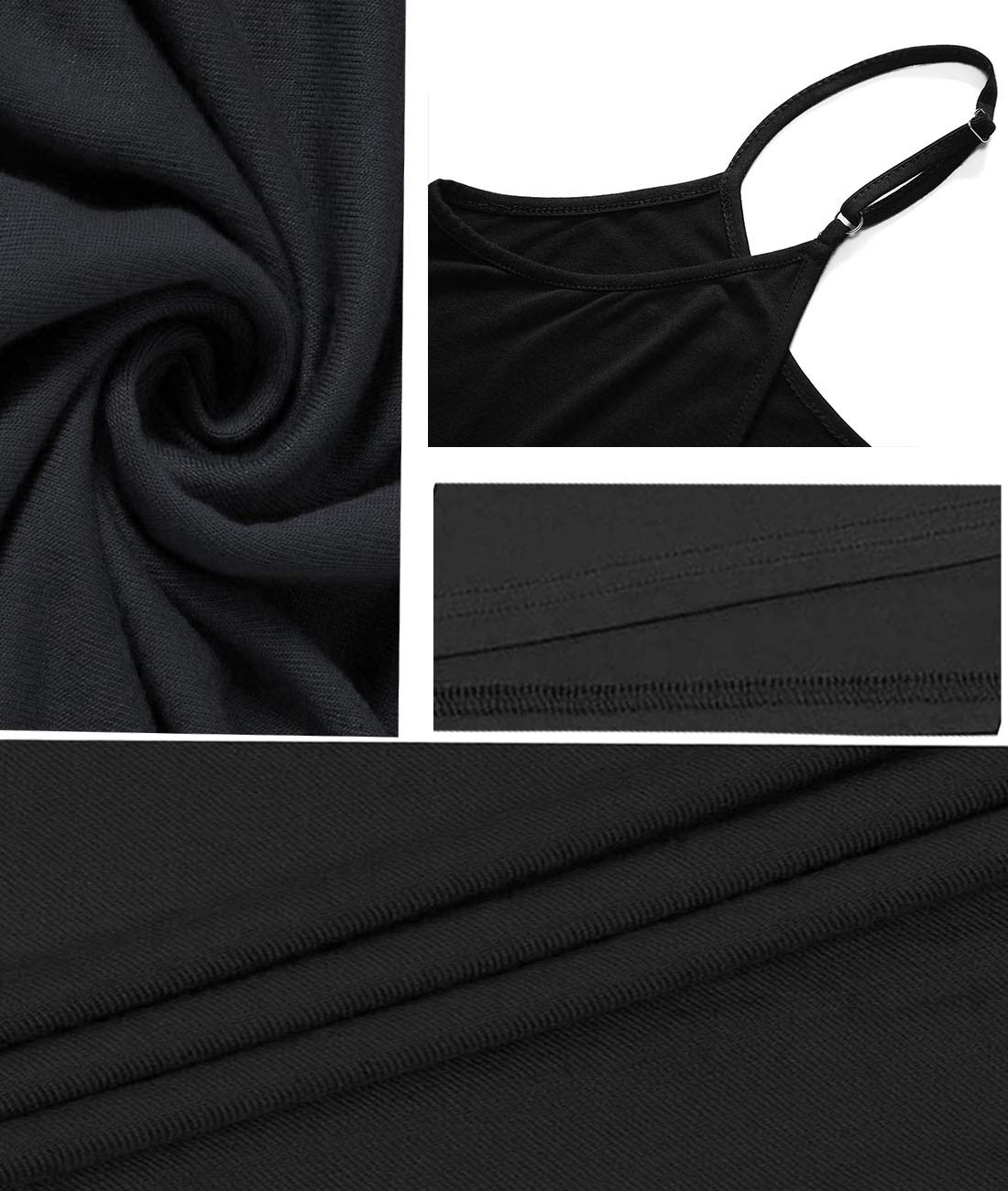 BEUFRI Women's Summer Spaghetti Strap Casual Dress - Lightweight Swing Tank Top with Pockets for Beach Cover Up, Vacation, Pool Party & Outdoor Activities
