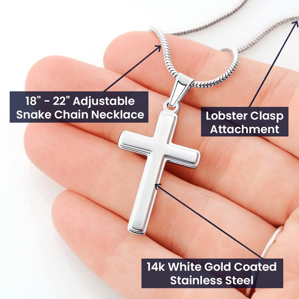 Father of The Bride Cross Necklace - Elegant Wedding Gift for Dad, Thank You Present from Bride - Perfect for Wedding Day, Father's Day & Special Occasions