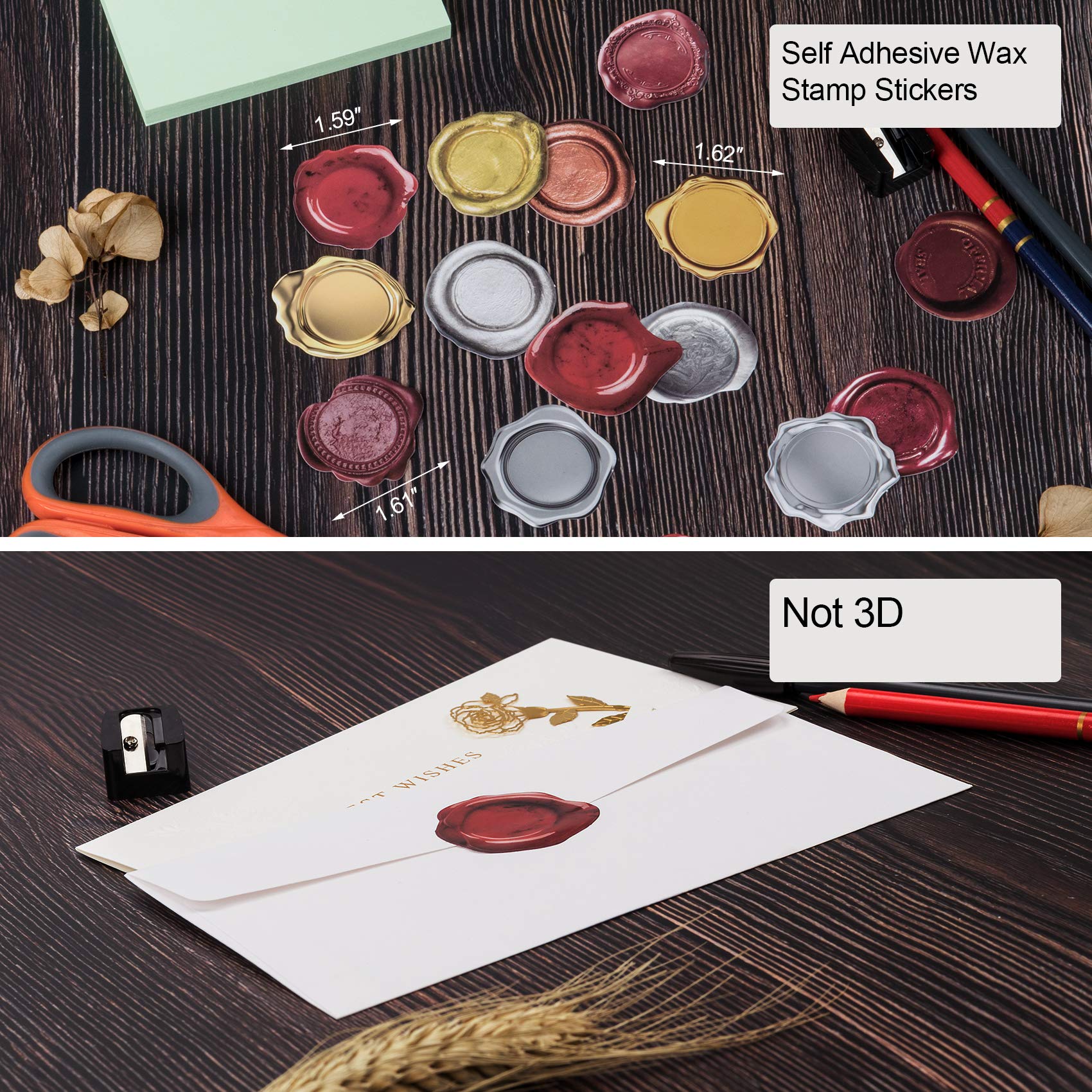 ANCIRS 135pcs Adhesive Seal Stickers - Decorative Envelope Seals for Scrapbooking, Journaling, DIY Crafts, Gift Wrapping & School Projects - Perfect for Diary Decor, Card Making & Stationery Lovers