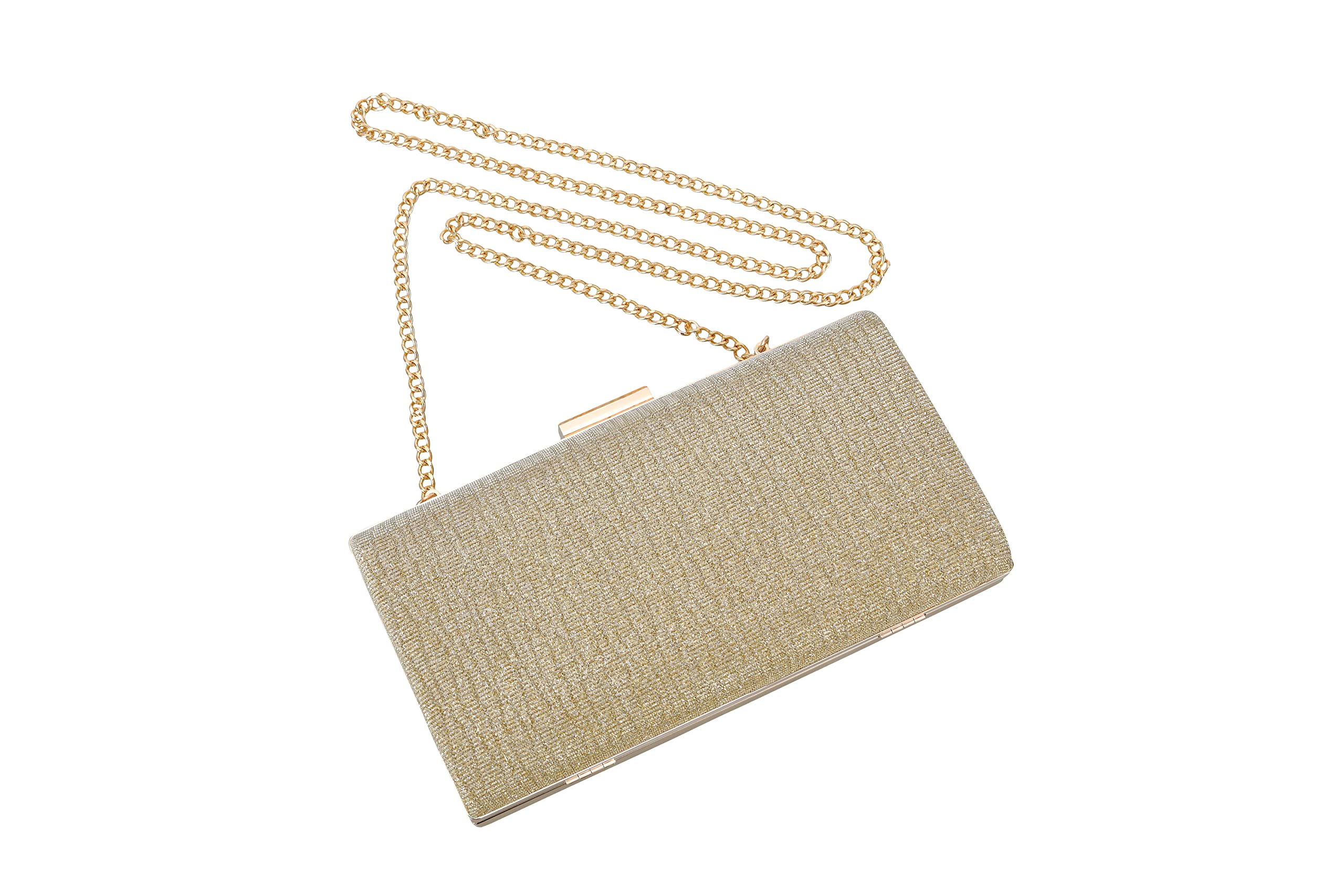 Elegant Gold Clutch Purse for Women - Classic Evening Handbag for Wedding, Party, Prom & Bridal Events | Perfect Shoulder Bag for Formal Occasions, Date Nights & Special Celebrations