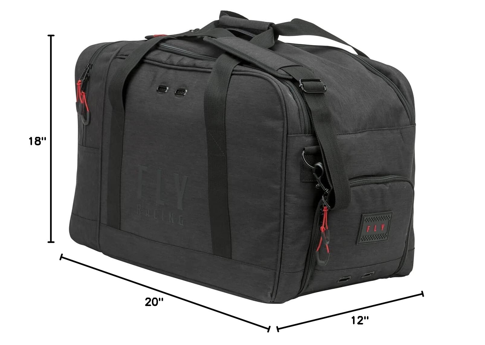 Fly Racing Carry-On Bag Black - Durable Travel Luggage for Motorcycle & Airplane - Perfect for Commuting, Road Trips & Adventure Travel