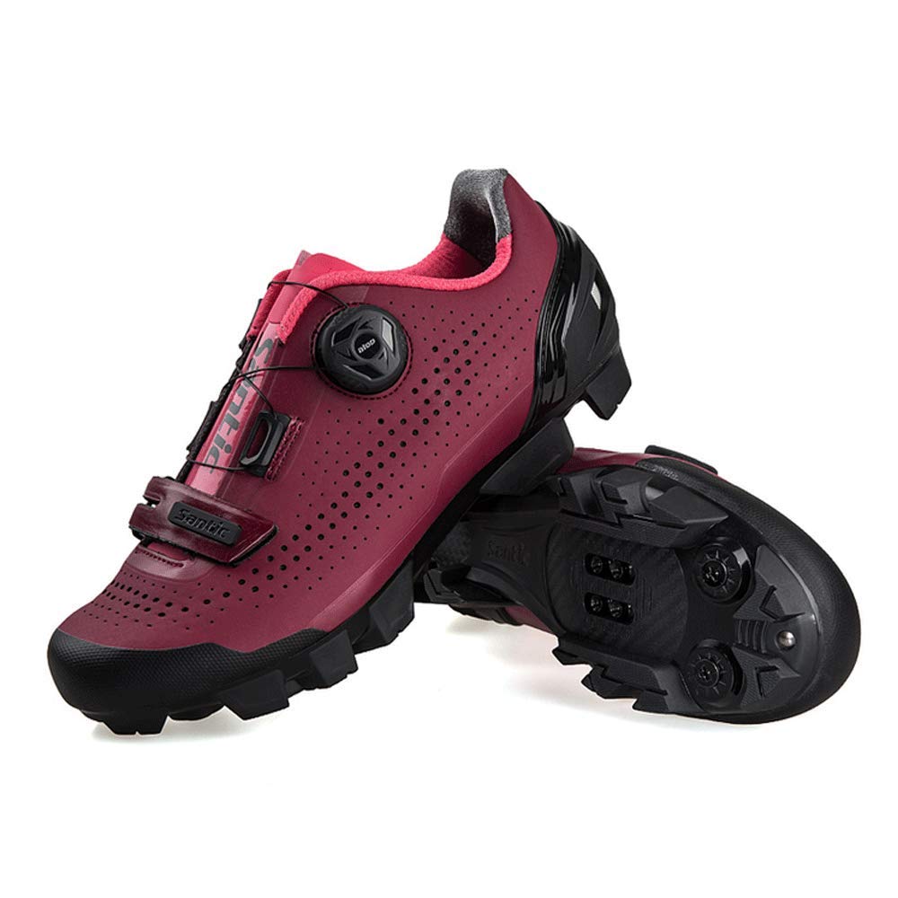 **FACAI Women's Breathable Cycling Shoes - Professional MTB Bike Shoes with Rotating Lock System for Mountain Biking - Black/Purple, Size 39 - Perfect for Road & Trail Cycling**