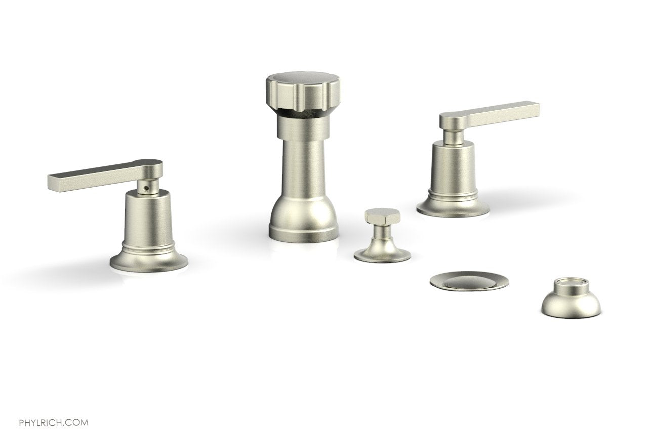HEX MODERN 4-Hole Bidet Faucet Set with Lever Handles - Matte Black Finish - Model 501-61 - Perfect for Bathroom Renovation & Modern Toilet Upgrades