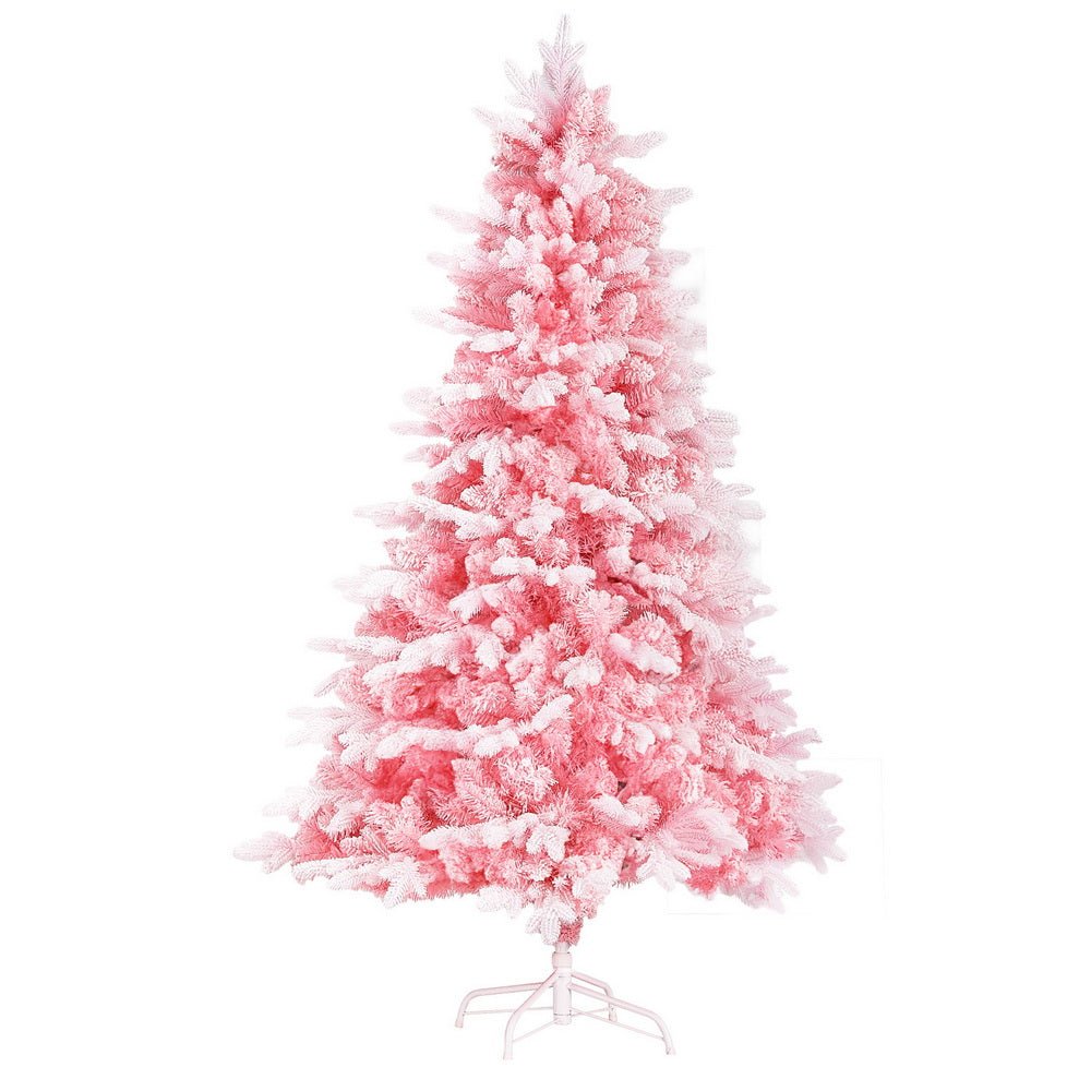 1.8m Pink Christmas Tree with 810 Tips - Snowy Xmas Party Decor for Home, Office & Holiday Celebrations