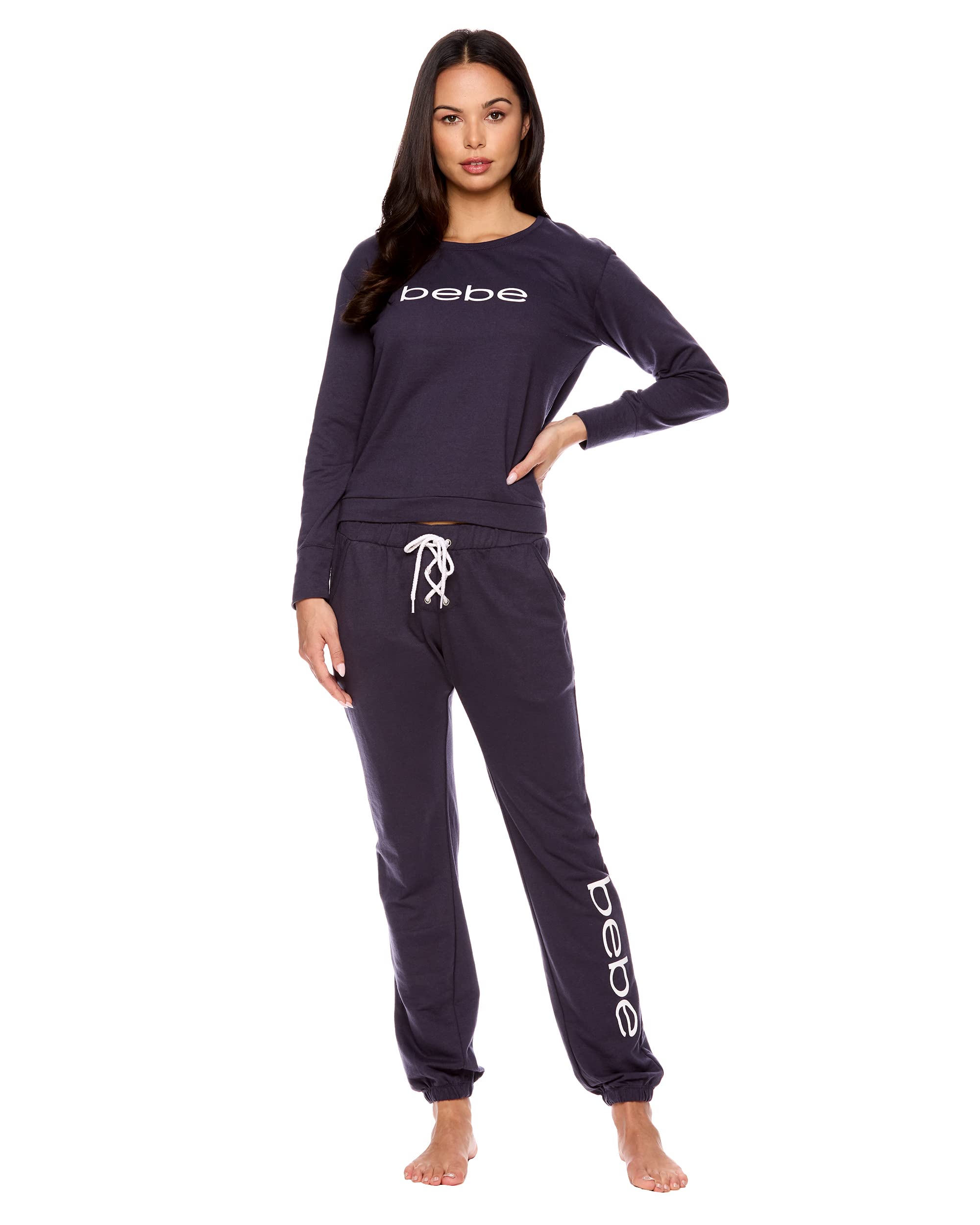 Women's French Terry Pajama Set with Pockets - Cozy Sleepwear for Lounge & Bedtime