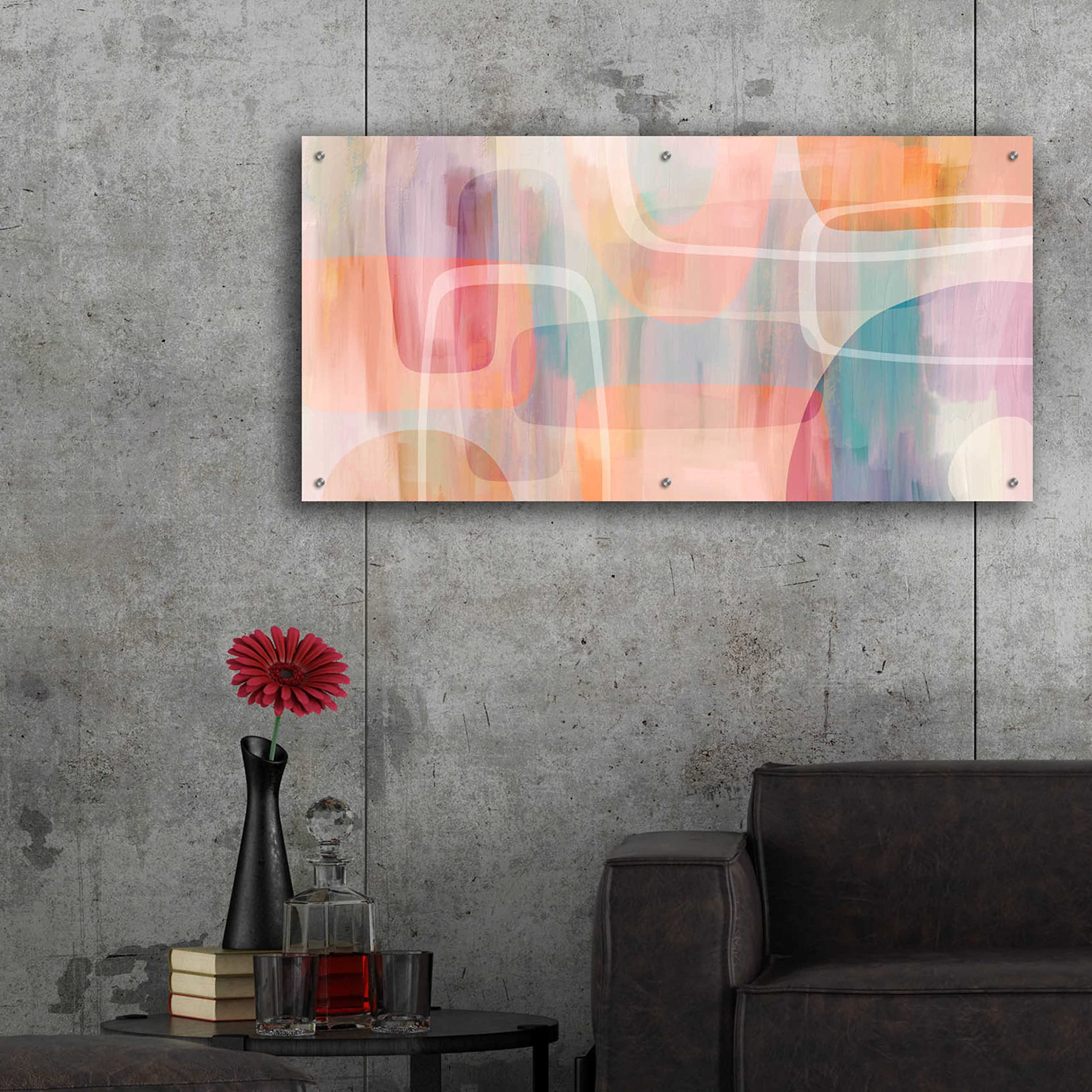Summer Sound Acrylic Glass Wall Art by Andrea Haase - 48x24 Inches Modern Abstract Painting for Living Room, Bedroom & Office Decor