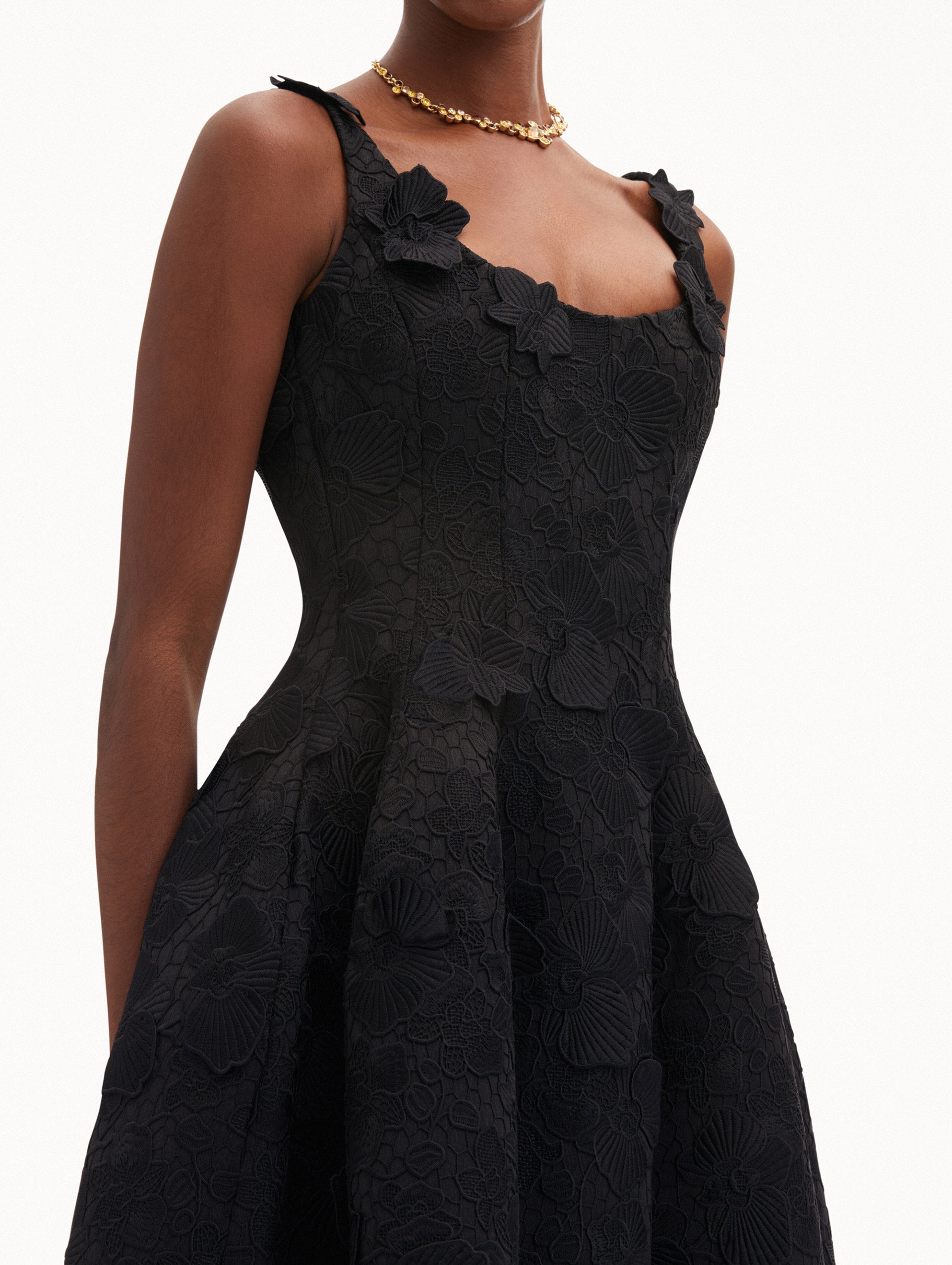 Elegant Orchid Embroidered Guipure Lace Dress for Women - Perfect for Weddings, Parties & Special Occasions