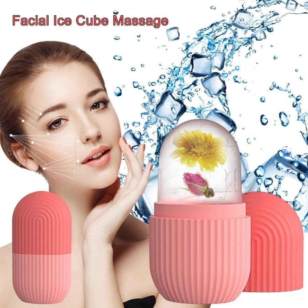 Neorah Ice Face Roller & Silicone Facial Massager for Eyes & Neck - Dark Circle Removal, Pore Minimizer, Skin Tightening & Beauty Care - Pink Facial Ice Roller for Home Spa & Skincare Routine