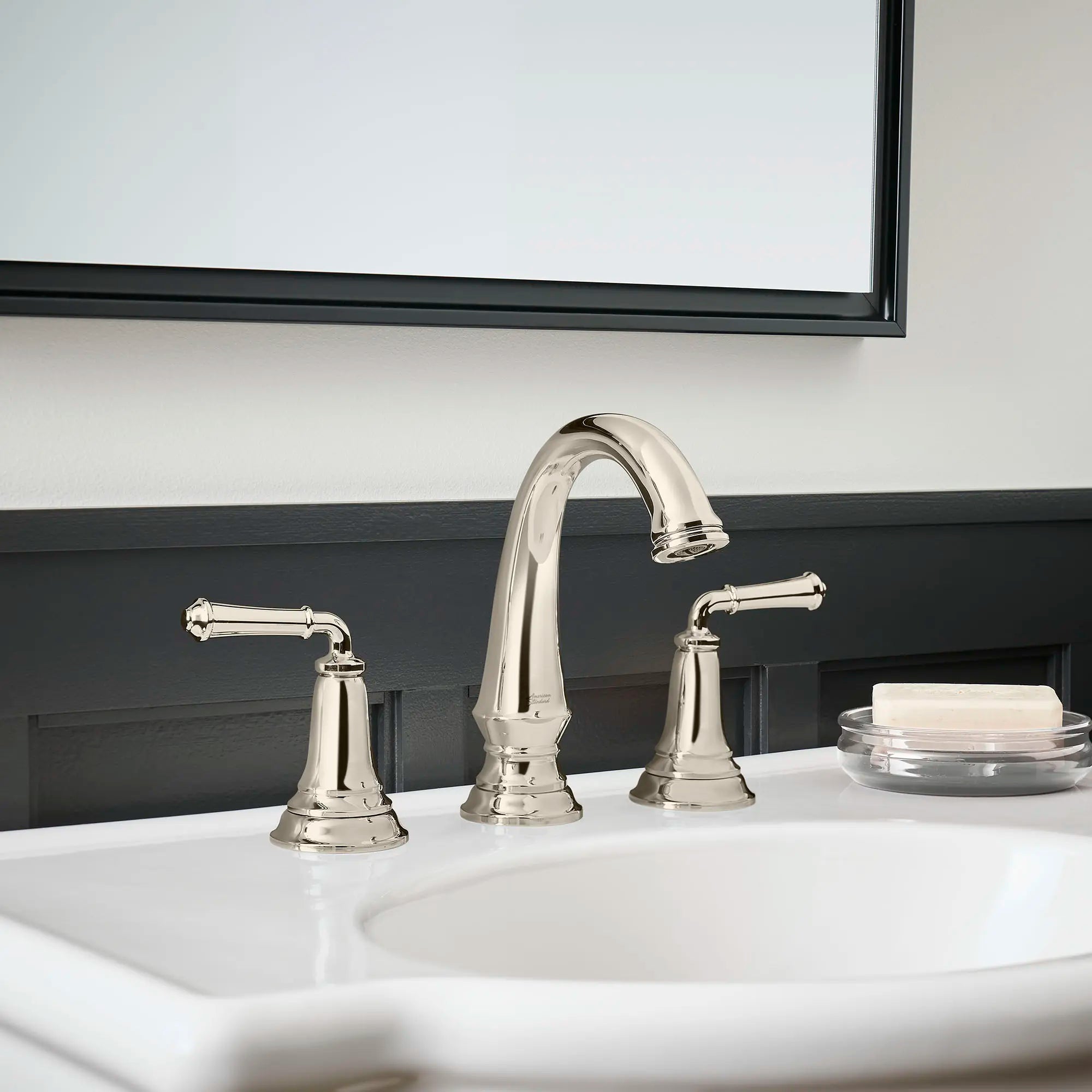 Delancey® 8 Inch Widespread 2 Handle Bathroom Faucet - 1.2 GPM/4.5 LPM Water-Saving Design with Lever Handles - Perfect for Vanities, Powder Rooms & Guest Bathrooms