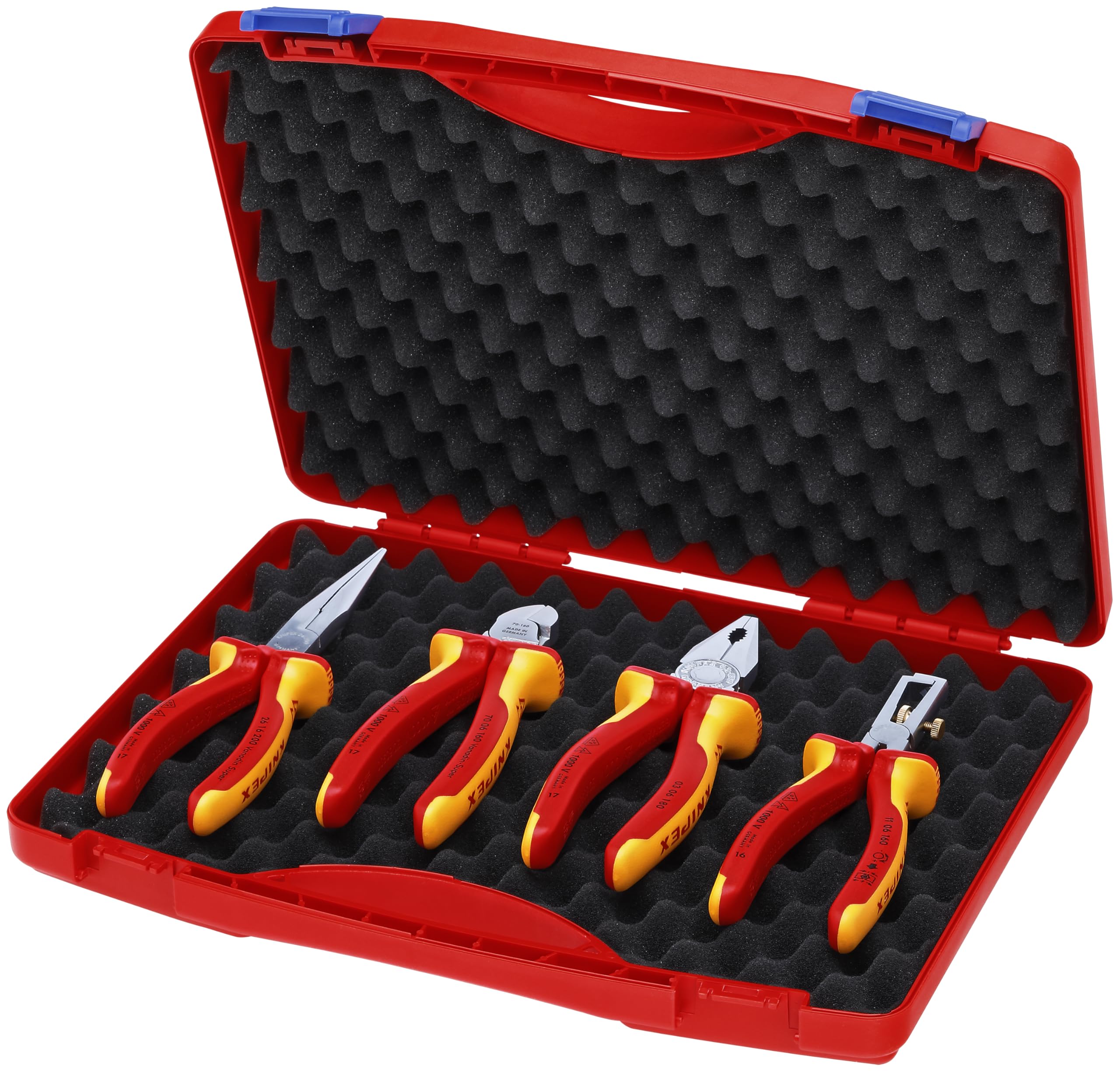 KNIPEX 00 20 15 4-Piece 1000V Insulated Electrician Tool Set - Professional Electrical Repair & Maintenance Kit for Home & Industrial Use