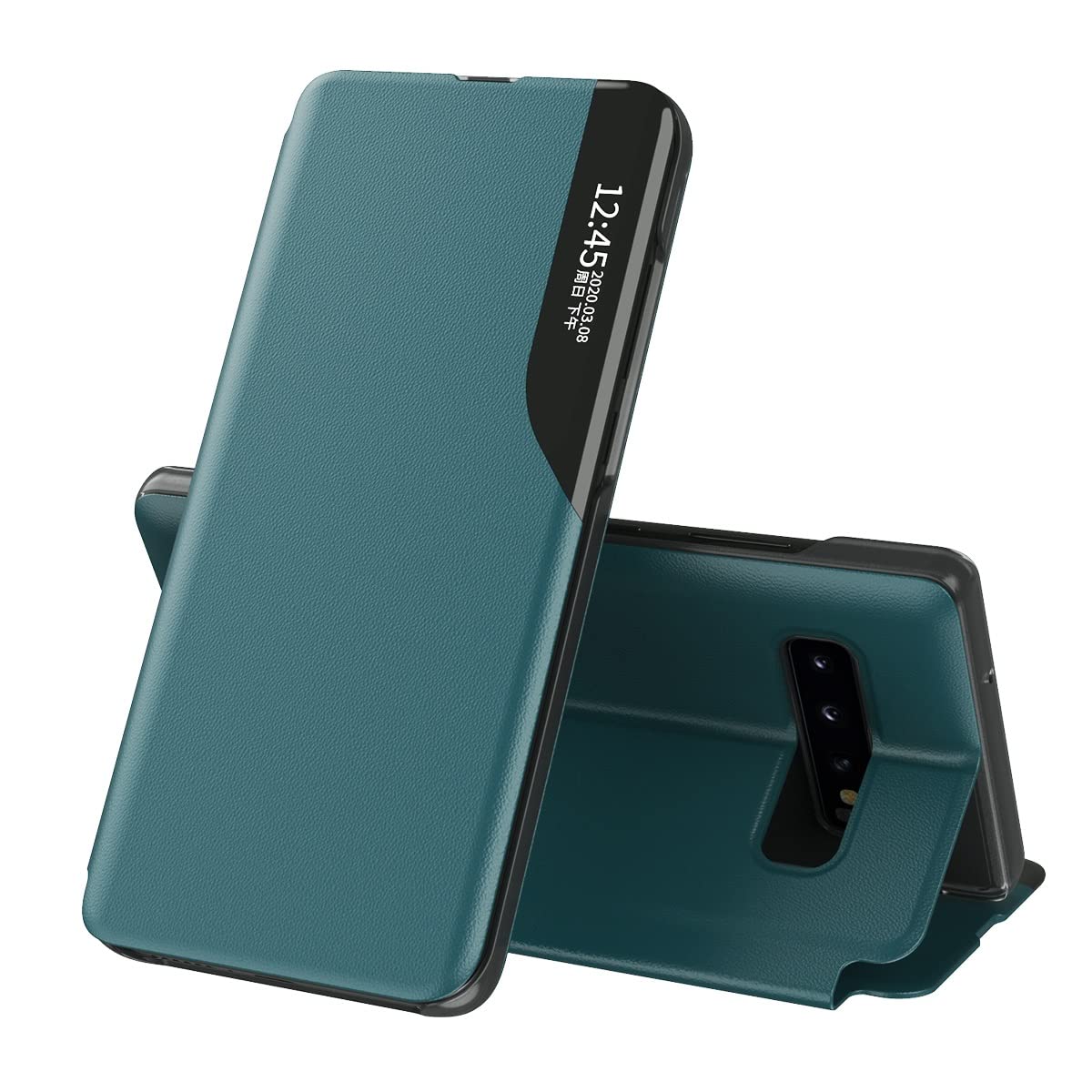 Premium PU Leather Flip Case for Samsung Galaxy S10 Plus - Shockproof Protective Cover with Side Display & Stand Function (Sleep/Wake Feature) - Perfect for Work, Travel, and Daily Protection
