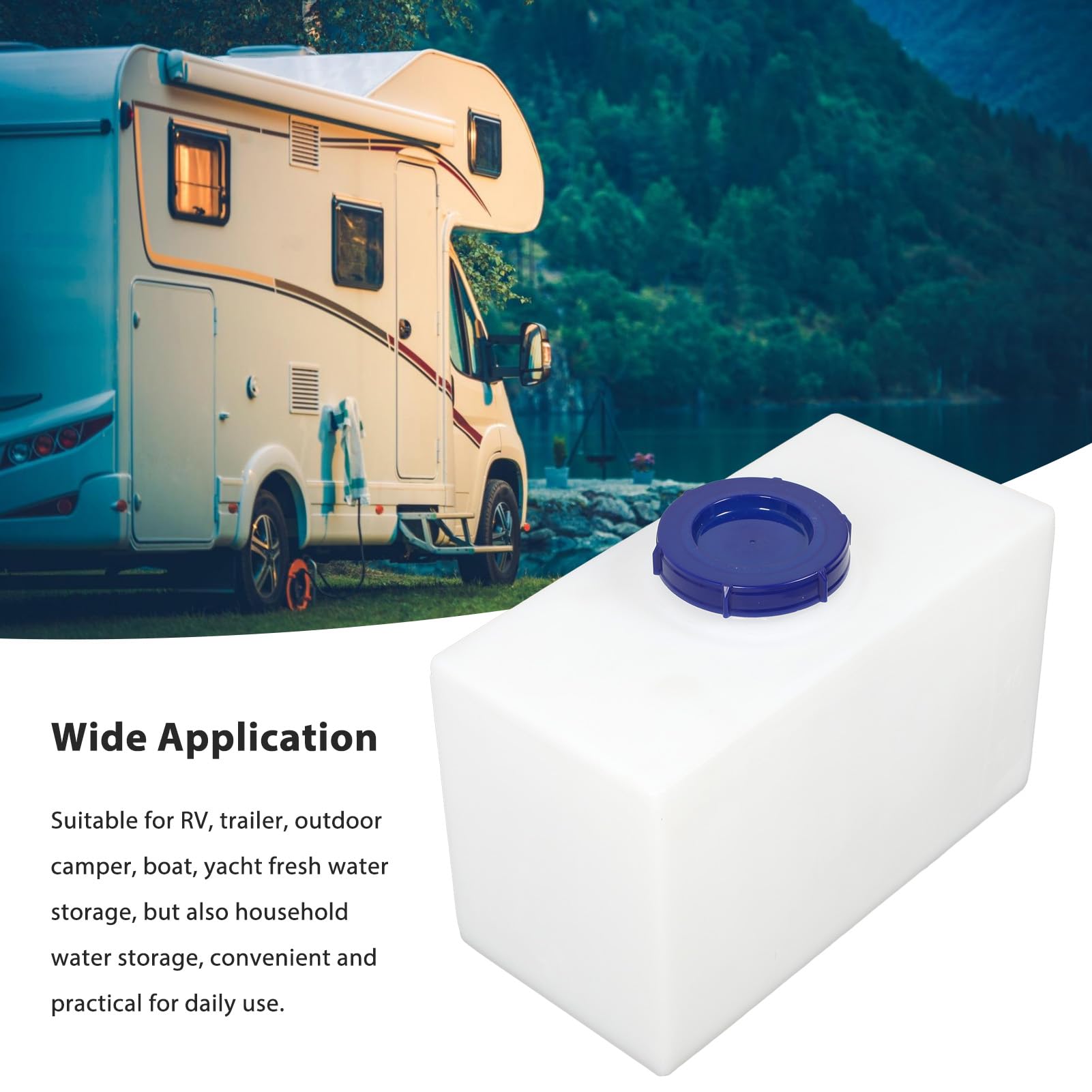 5 Gallon Fresh Water Storage Tank - Food Grade LLDPE Portable Water Container for RV, Trailer, Boat & Yacht (15.75