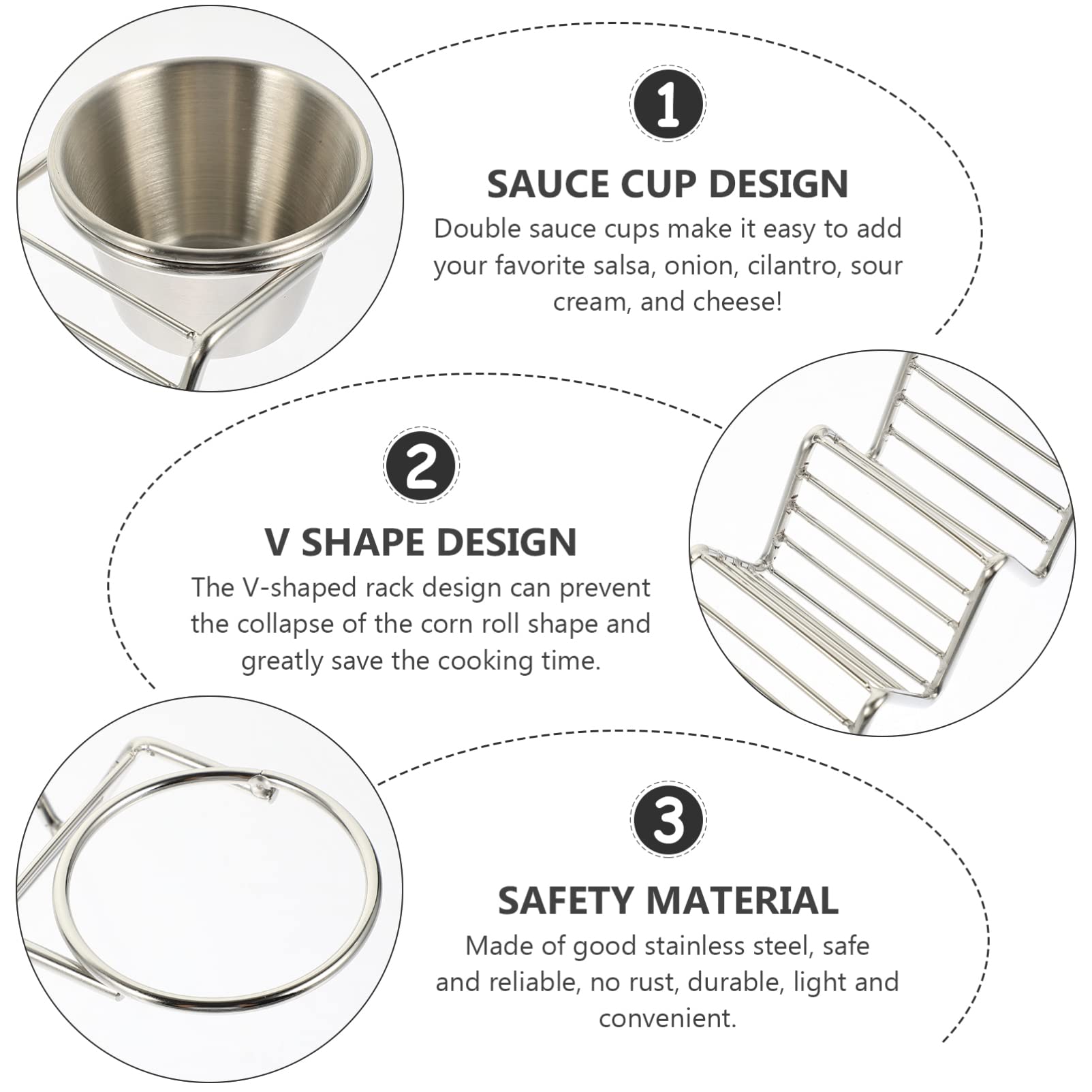 Stainless Steel Pancake Stand with Sauce Cups - Commercial Bakery & Kitchen Storage Rack for Pancakes, Tacos & Waffles - Perfect for Restaurants, Cafes & Home Breakfast Buffets