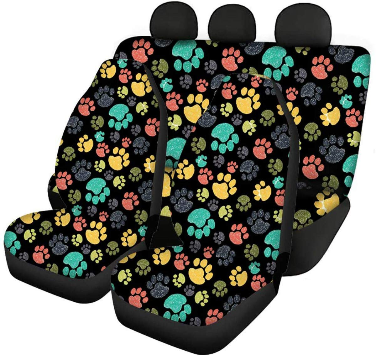 Chaqlin Heavy-Duty Anti-Slip Car Seat Protector - Universal Fit for Cars, Trucks & SUVs (Set of 4) - Waterproof Back Seat Cover for Pets, Kids & Travel Protection