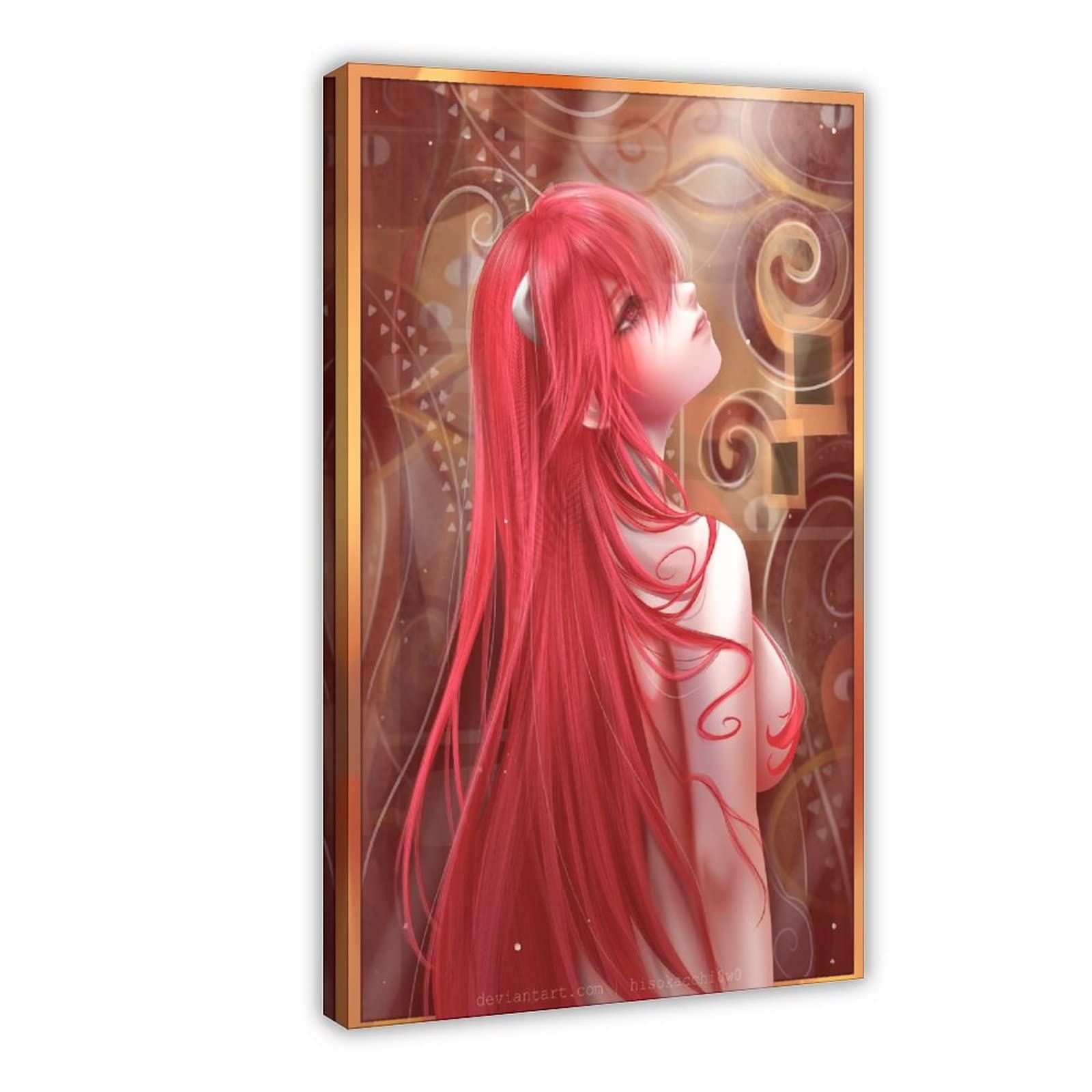Elfen Lied Lucy Anime Canvas Art Print - 24x36 Inch (60x90cm) Framed Poster for Bedroom, Office & Sports Room Decor - Perfect Gift for Anime Fans & Home Decoration