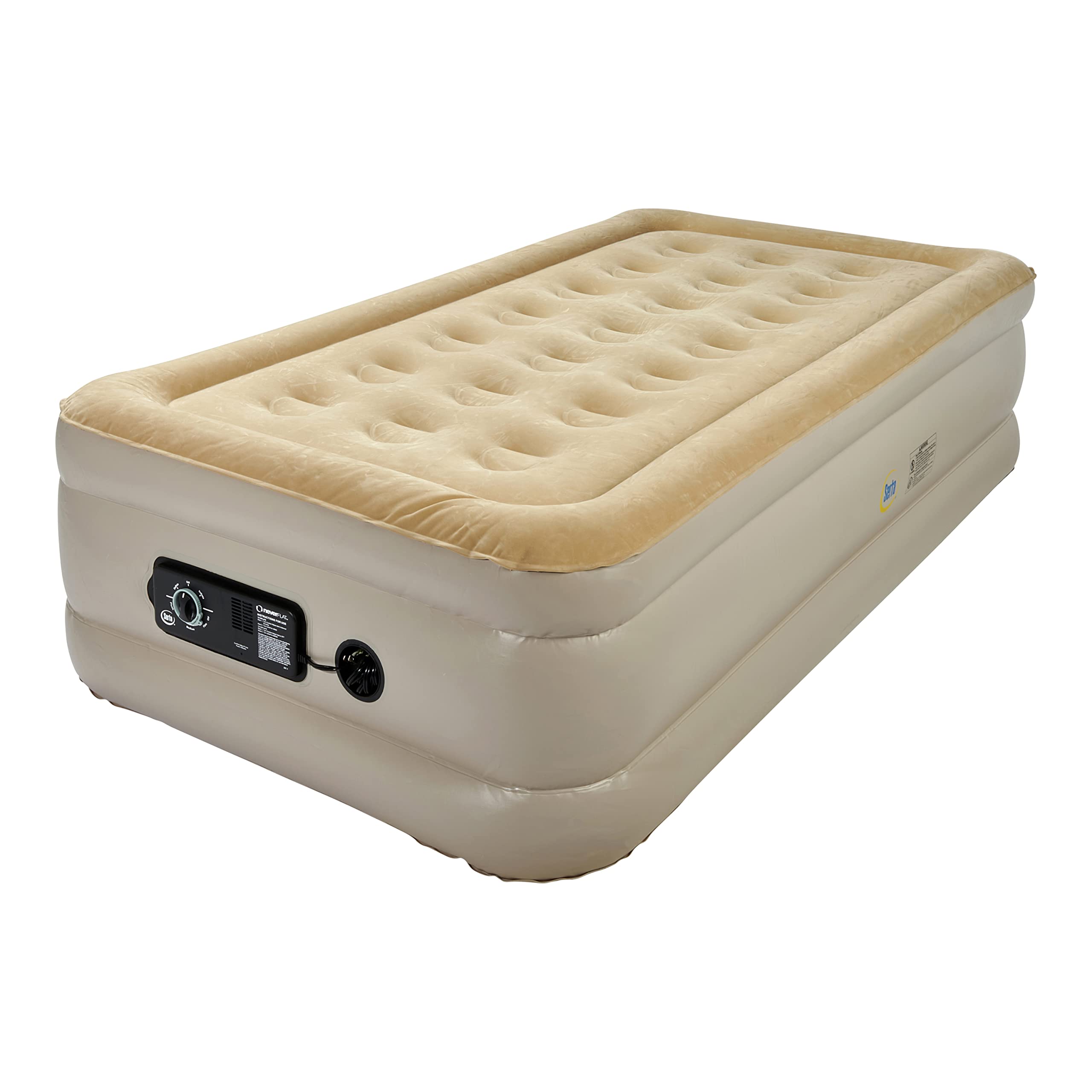 Serta Raised Air Mattress with Never Flat Pump - Luxury Inflatable Mattress with Built-in Air Pump for Comfortable Sleep | Heavy Duty Blow Up Bed with Self-Inflating Technology | Perfect for Camping, Guest Beds & Home Use
