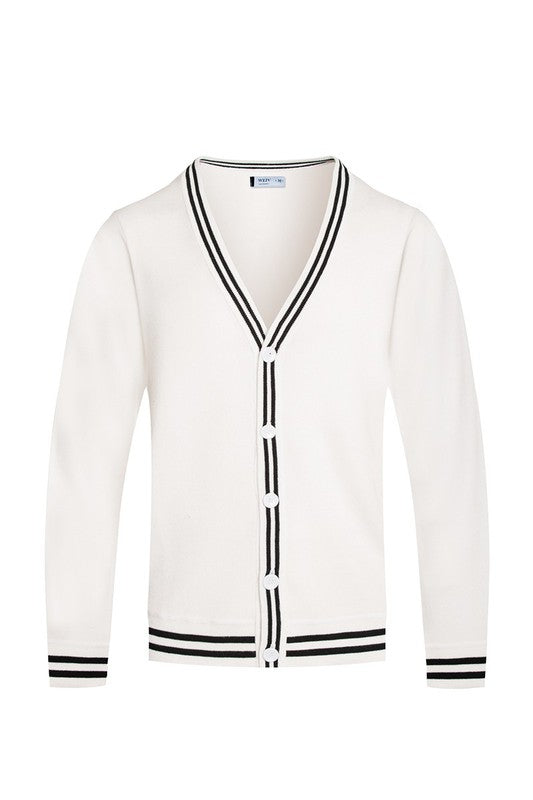 Two Stripe Cardigan for Women - Soft & Stylish Knit Sweater | Perfect for Casual Outfits, Office Wear & Cozy Evenings