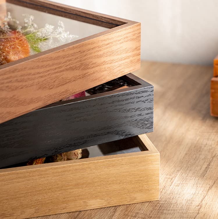 5x7 Shadow Box Frame Display Case - Wood Tabletop Memory Box with 1.6