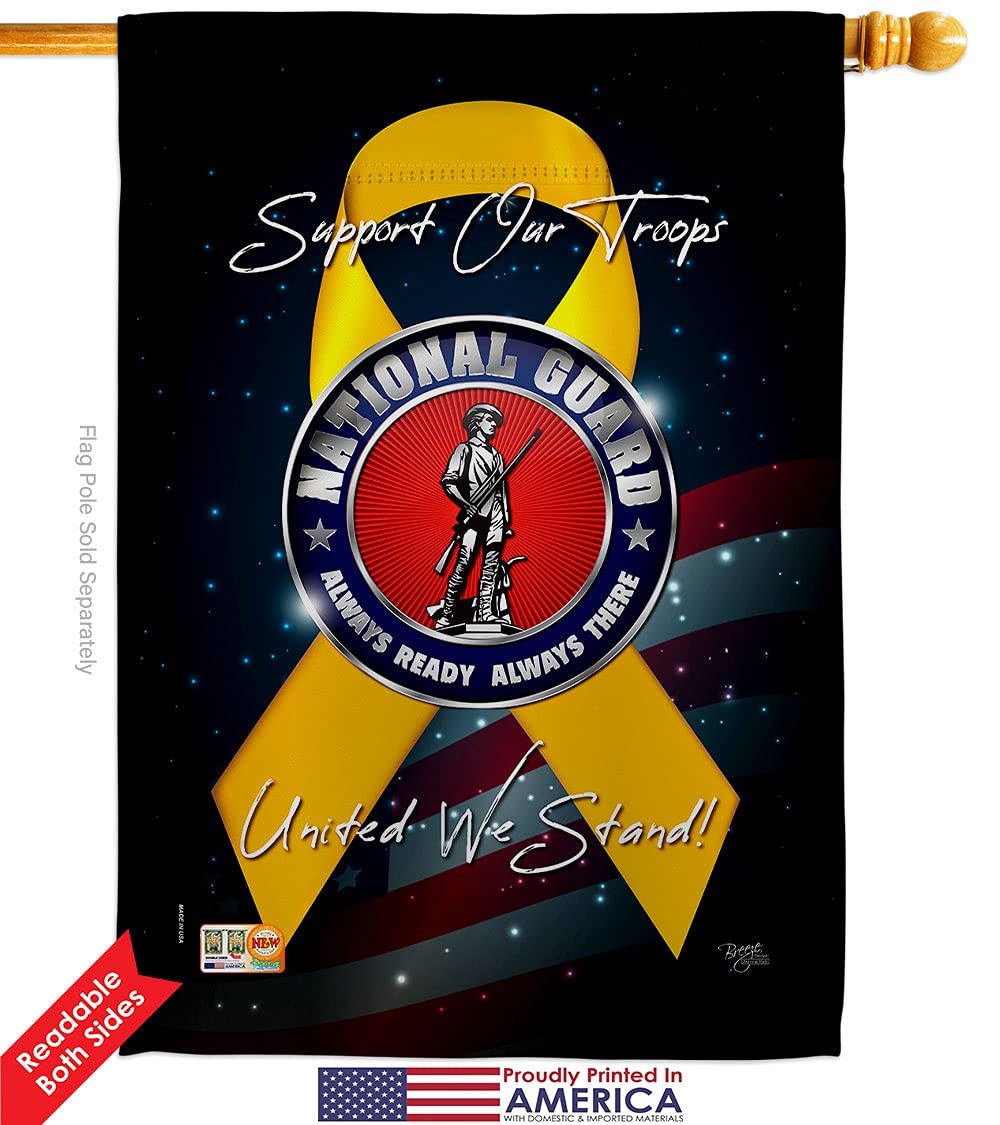 American Military House Flags - 28x40 Inch Double-Sided USA Armed Forces Banner for National Guard, ANG & Veterans | Patriotic Yard Decoration, Home & Office Display, Outdoor & Indoor Use